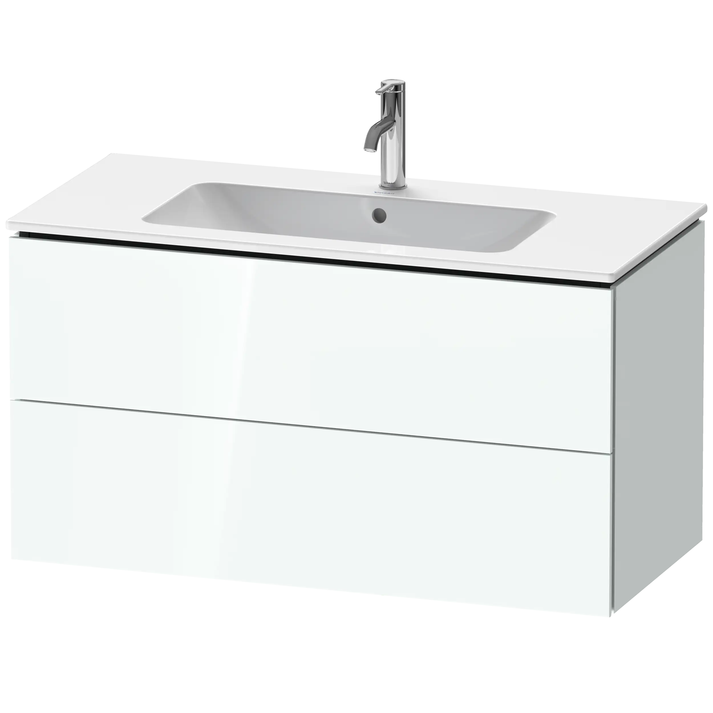 Duravit L-Cube 40 1/8'' Wall Mount Two Drawer Single Vanity Cabinet, Sink Sold Separately