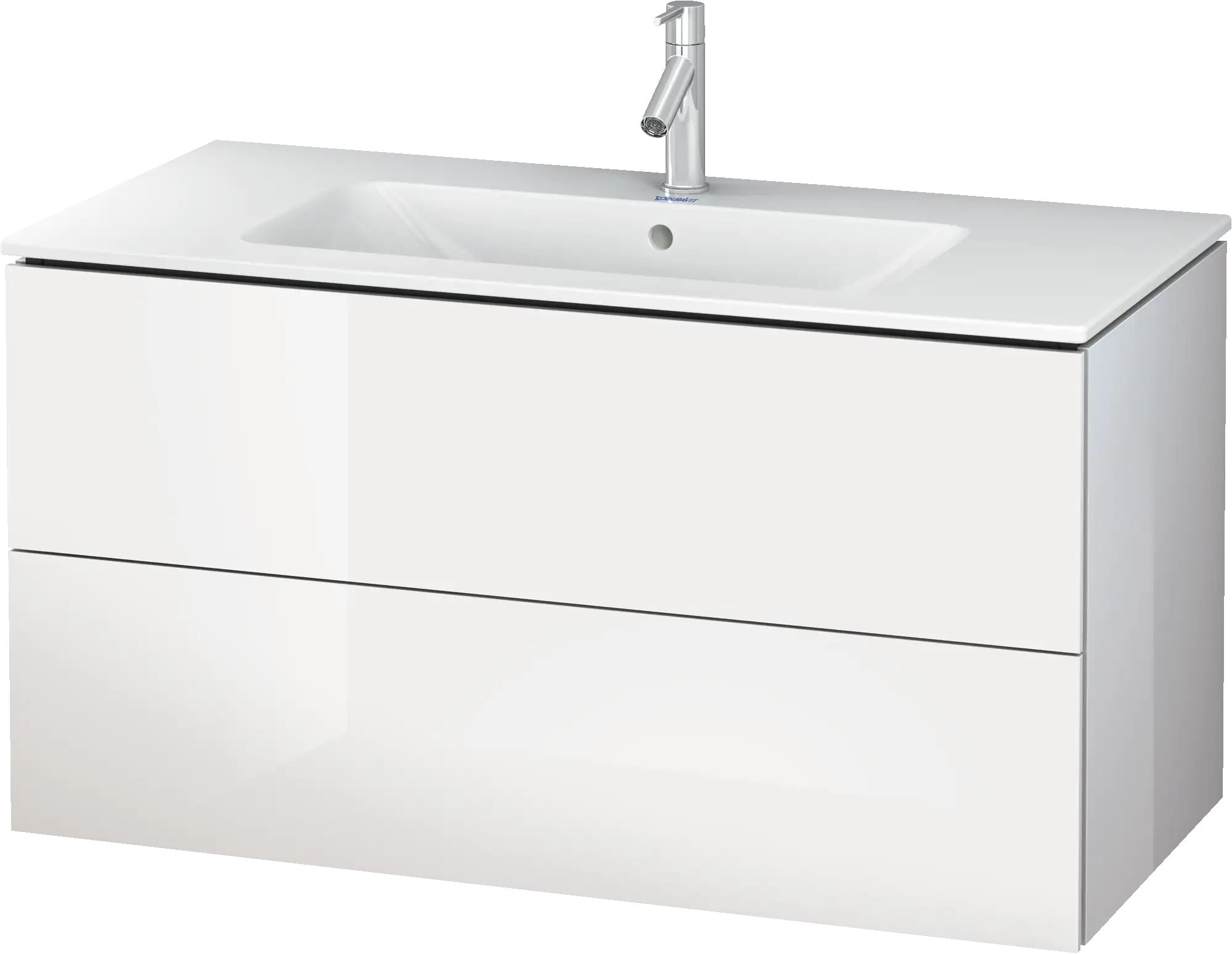 Duravit L-Cube 40 1/8'' Wall Mount Two Drawer Single Vanity Cabinet, Sink Sold Separately