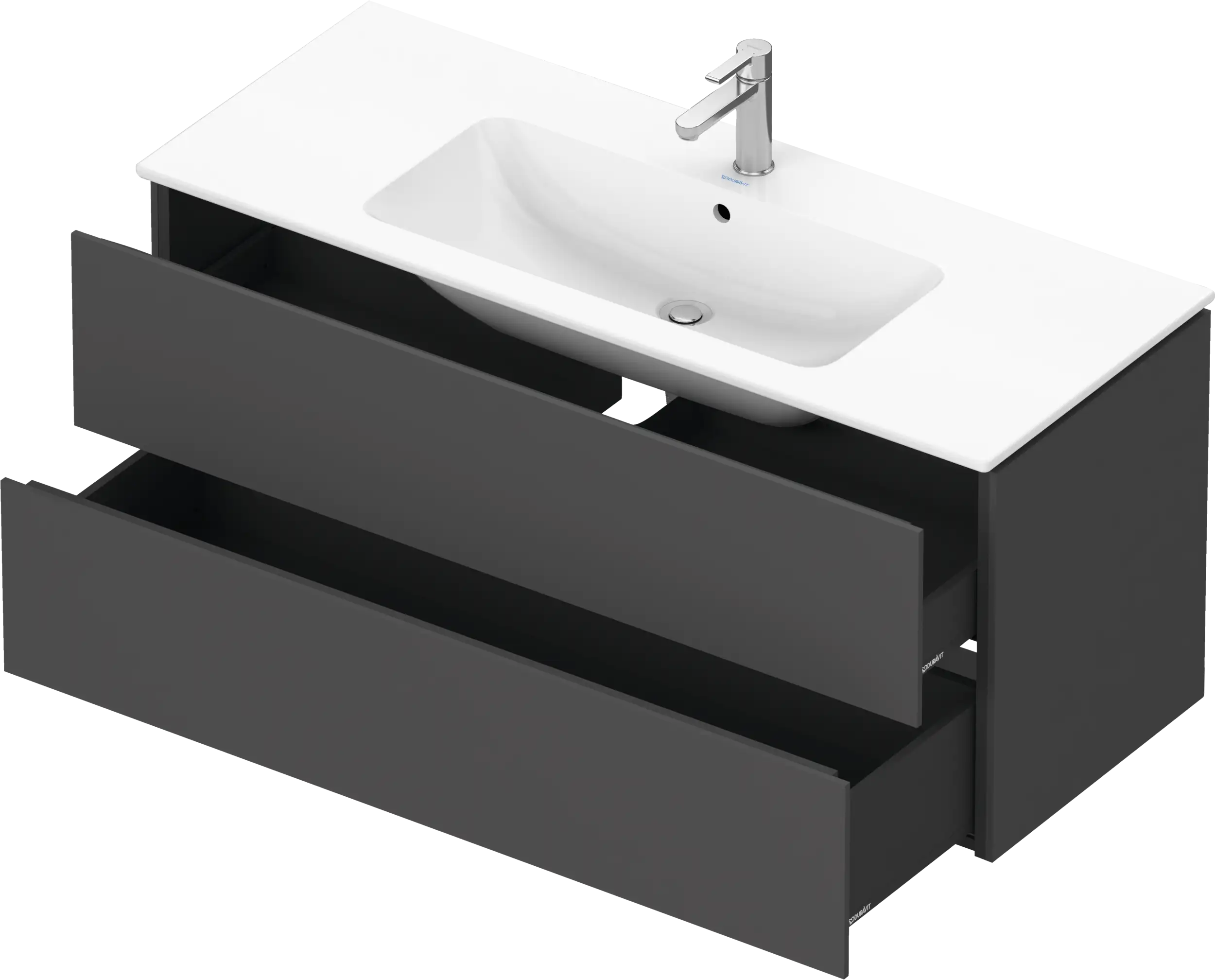 Duravit L-Cube 48'' Wall Mount Two Drawer Single Vanity Cabinet, Sink Sold Separately