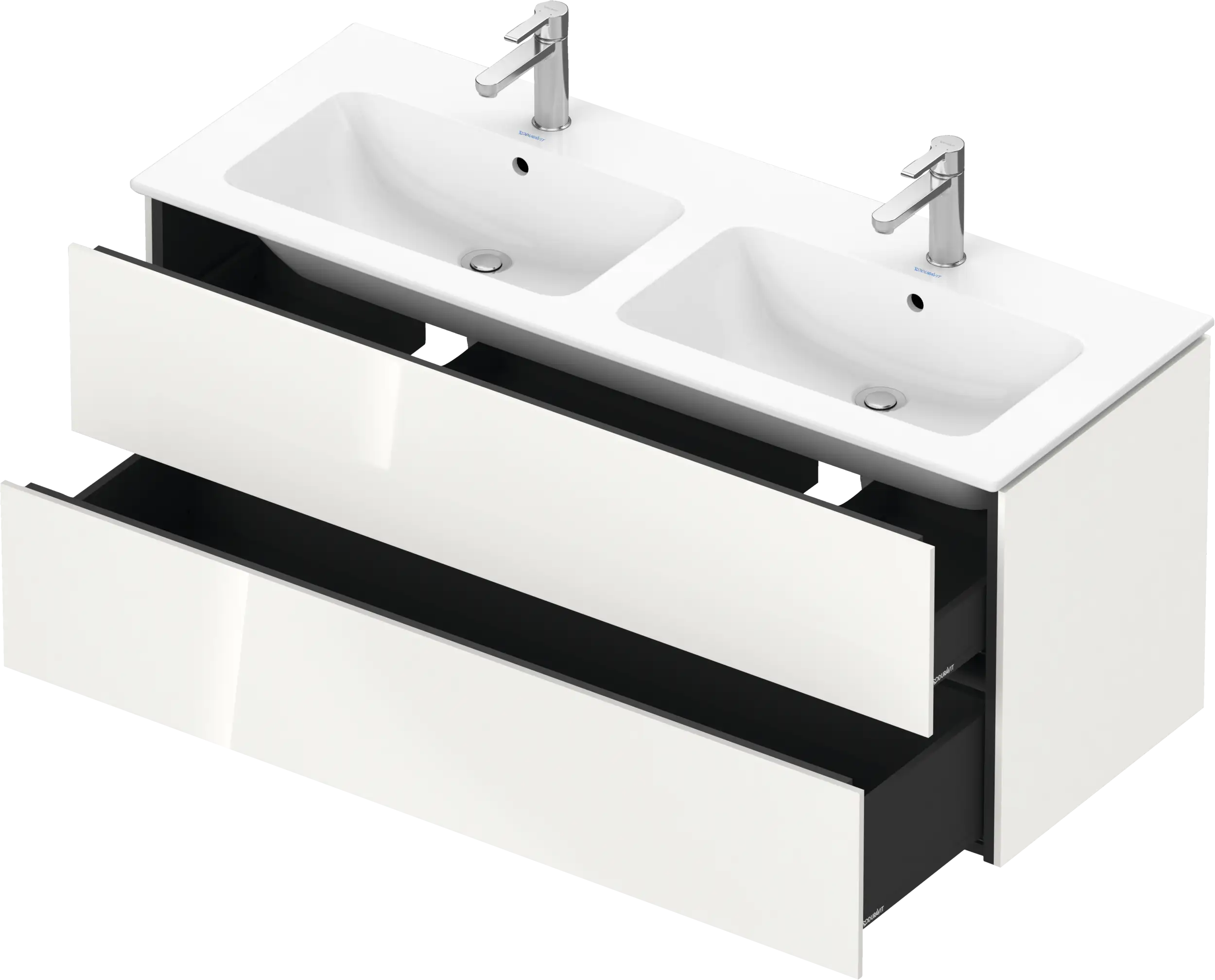 Duravit L-Cube 50 3/4'' Wall Mount Two Drawer Single Vanity Cabinet, Sink Sold Separately