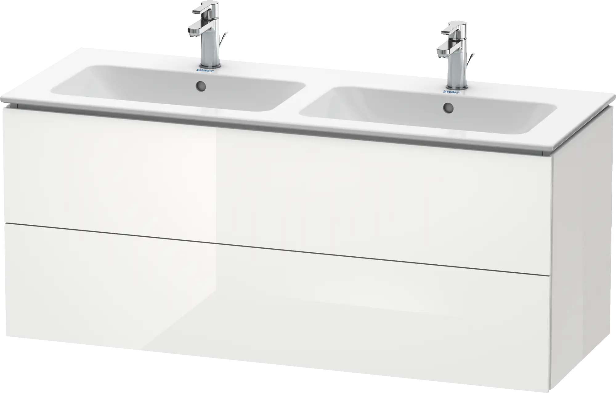 Duravit L-Cube 50 3/4'' Wall Mount Two Drawer Single Vanity Cabinet, Sink Sold Separately