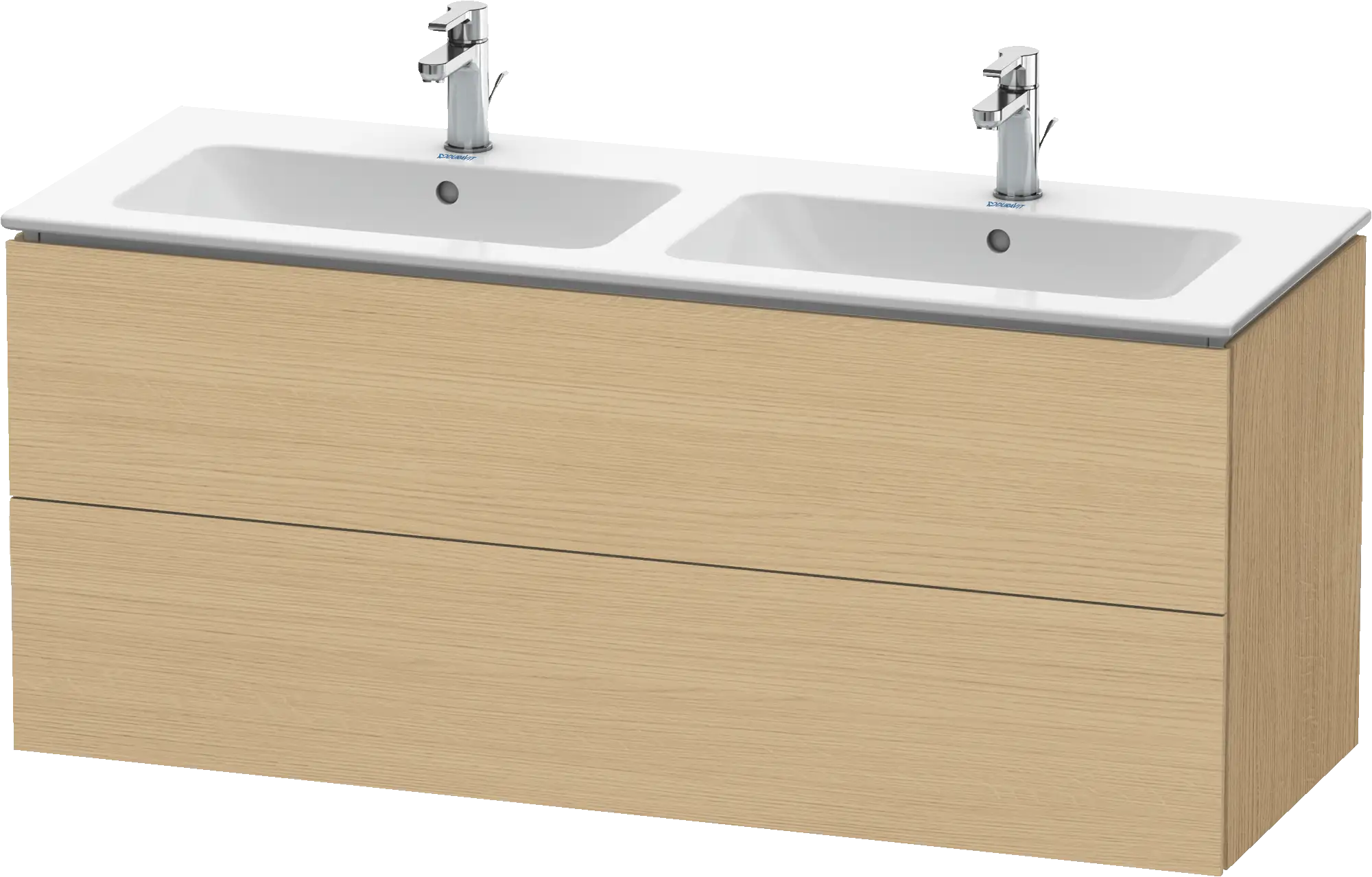 Duravit L-Cube 50 3/4'' Wall Mount Two Drawer Single Vanity Cabinet, Sink Sold Separately