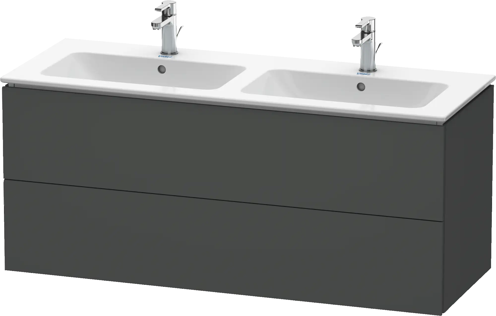 Duravit L-Cube 50 3/4'' Wall Mount Two Drawer Single Vanity Cabinet, Sink Sold Separately