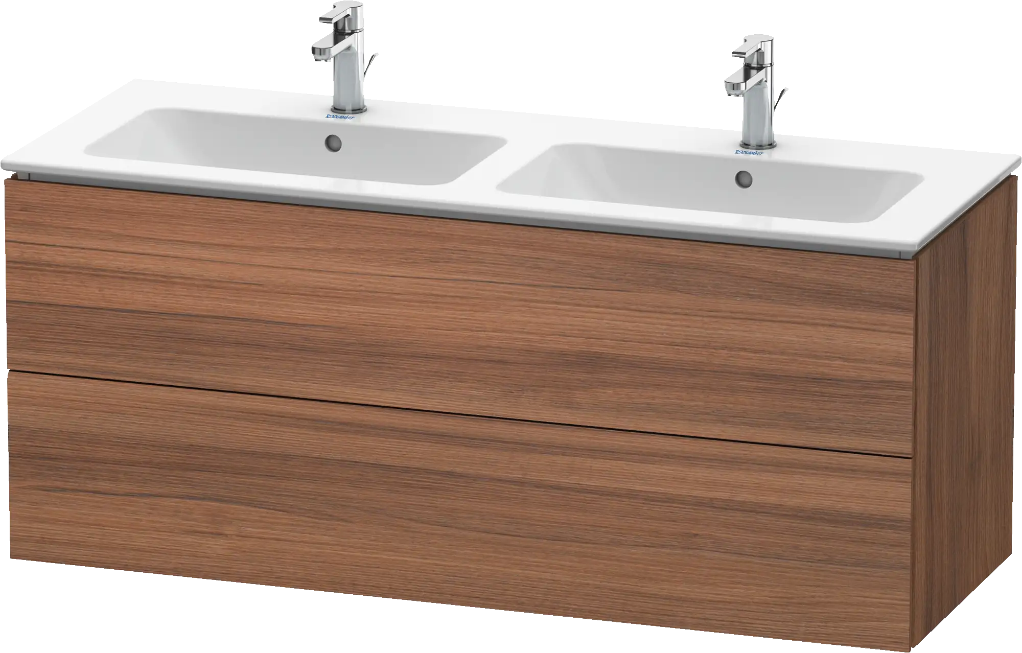 Duravit L-Cube 50 3/4'' Wall Mount Two Drawer Single Vanity Cabinet, Sink Sold Separately
