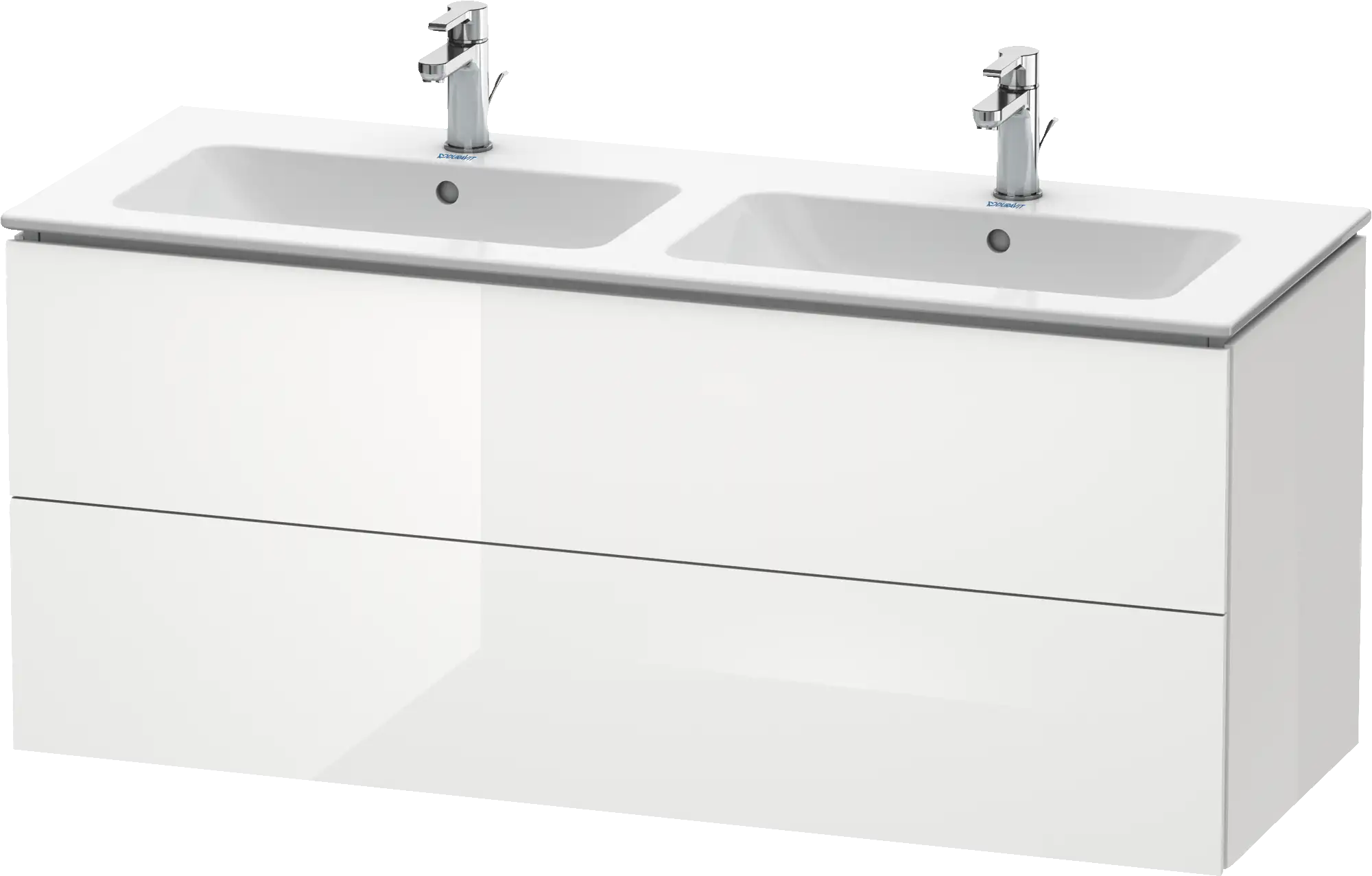 Duravit L-Cube 50 3/4'' Wall Mount Two Drawer Single Vanity Cabinet, Sink Sold Separately