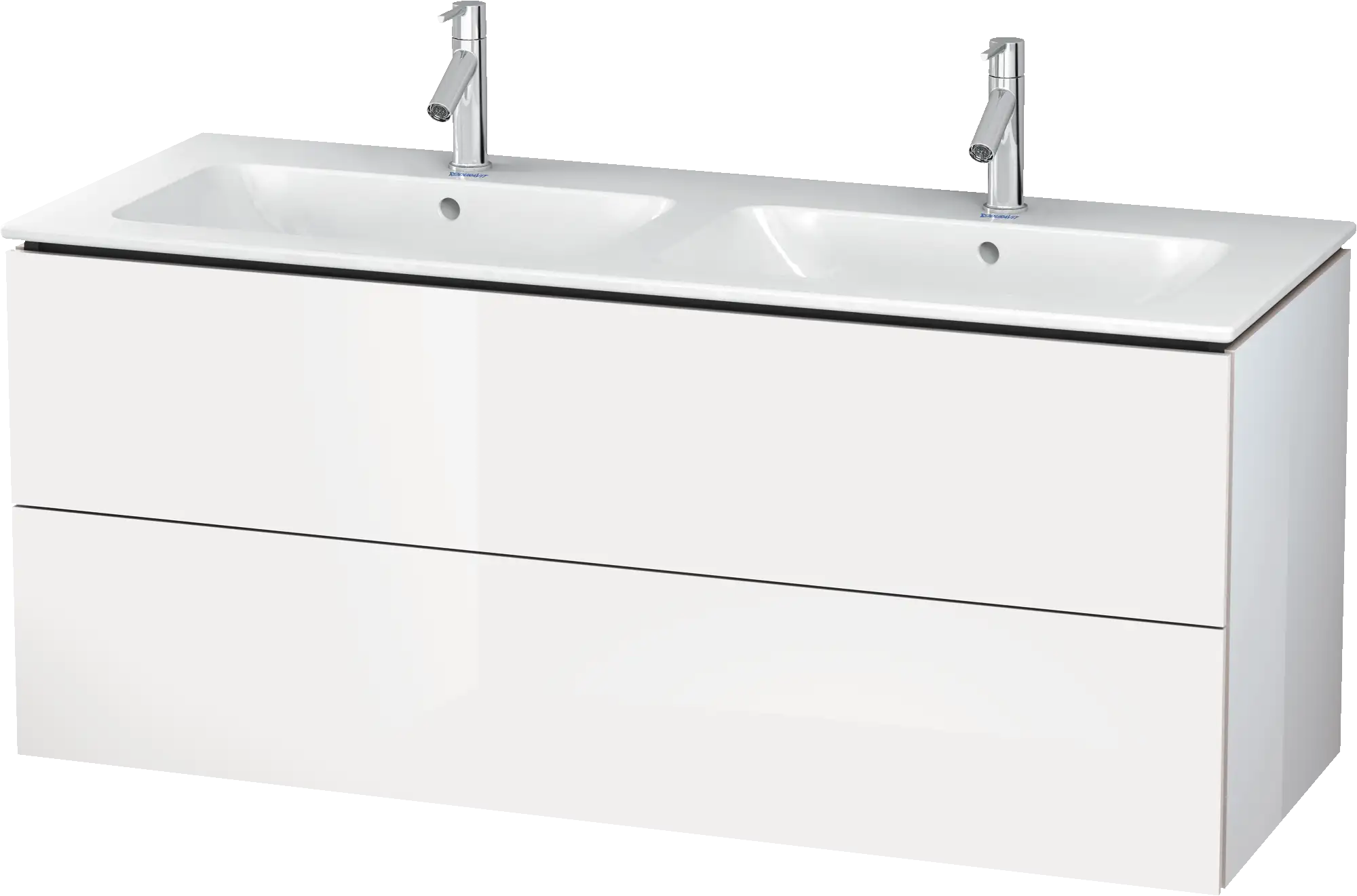 Duravit L-Cube 50 3/4'' Wall Mount Two Drawer Single Vanity Cabinet, Sink Sold Separately