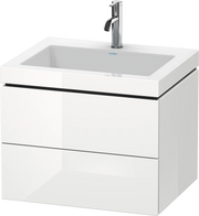 Duravit L-Cube 23 5/8'' Wall Mount Two Drawer c-bonded Single Vanity, Including Cabinet and Single Hole Sink