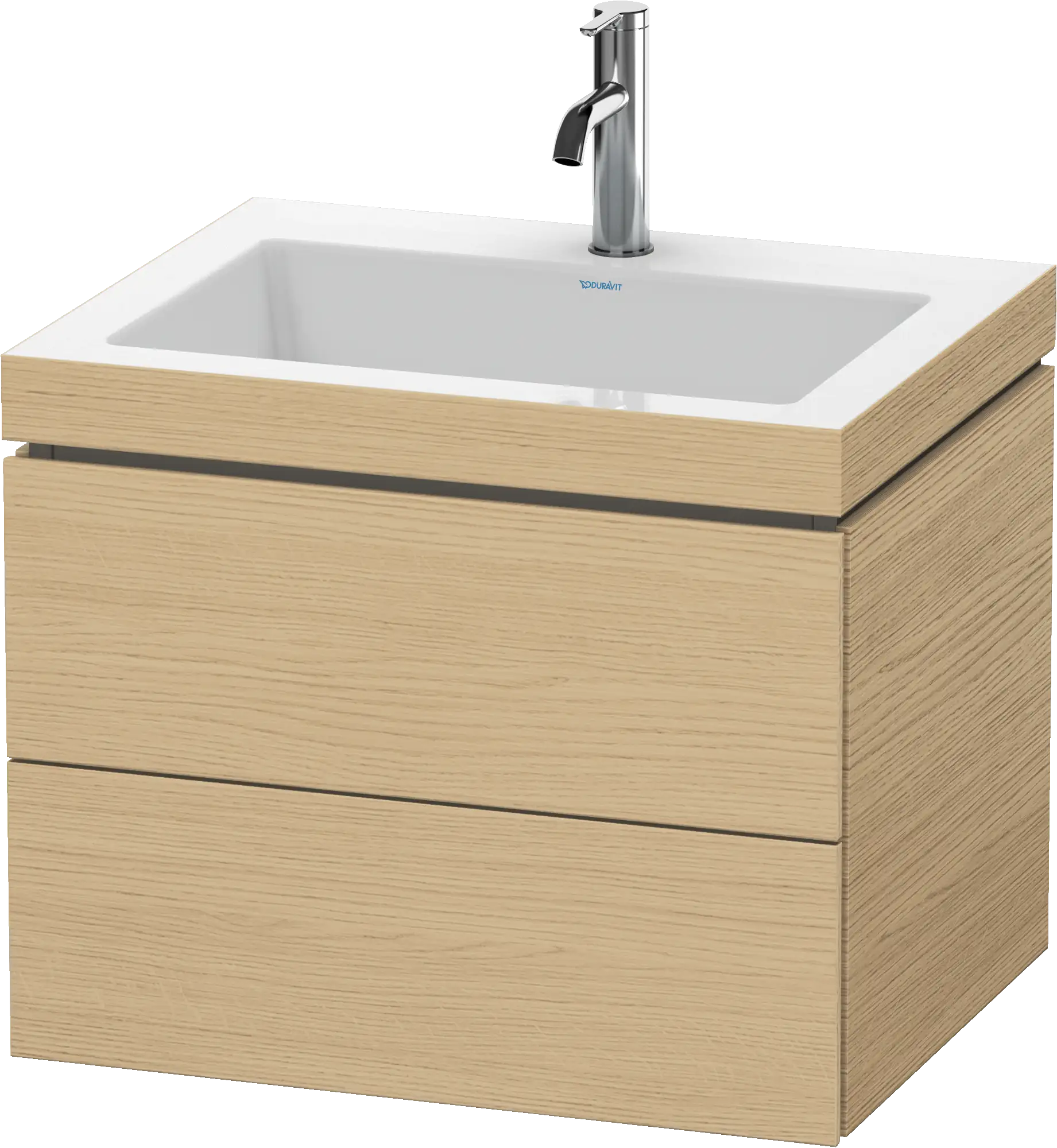 Duravit L-Cube 23 5/8'' Wall Mount Two Drawer c-bonded Single Vanity, Including Cabinet and Single Hole Sink