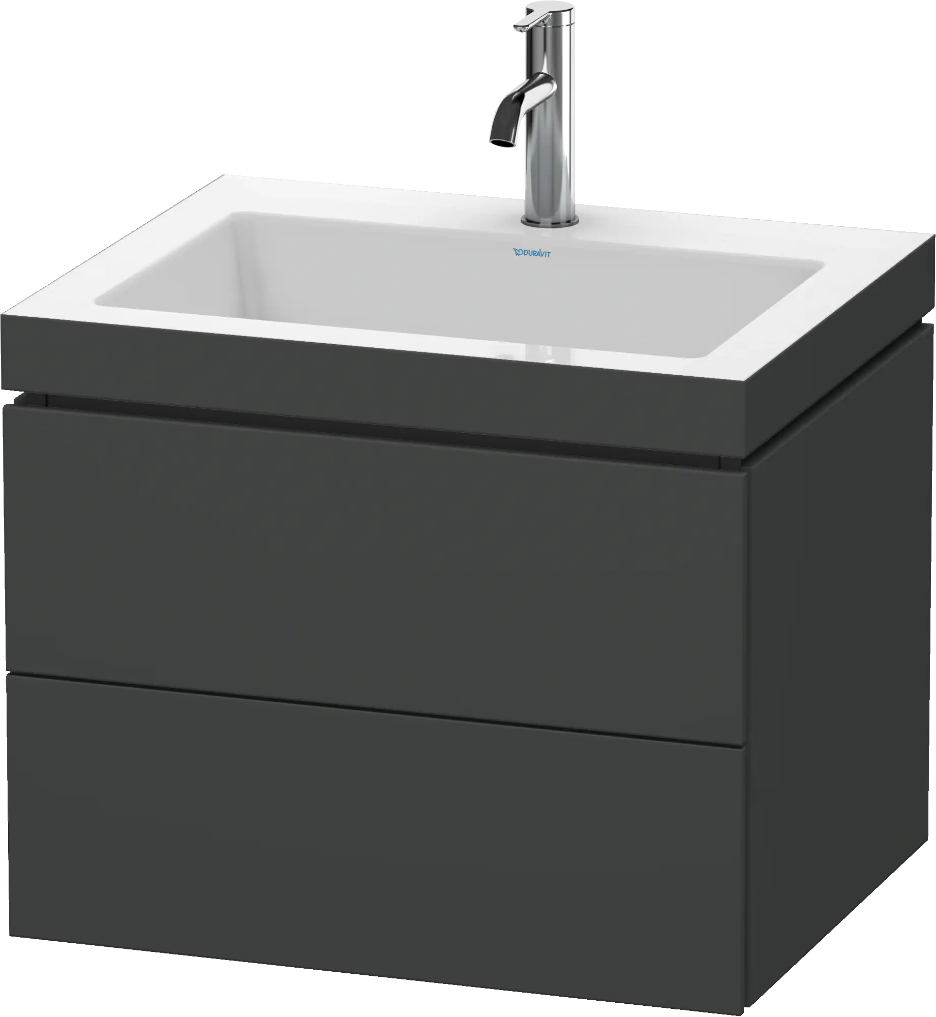 Duravit L-Cube 23 5/8'' Wall Mount Two Drawer c-bonded Single Vanity, Including Cabinet and Single Hole Sink