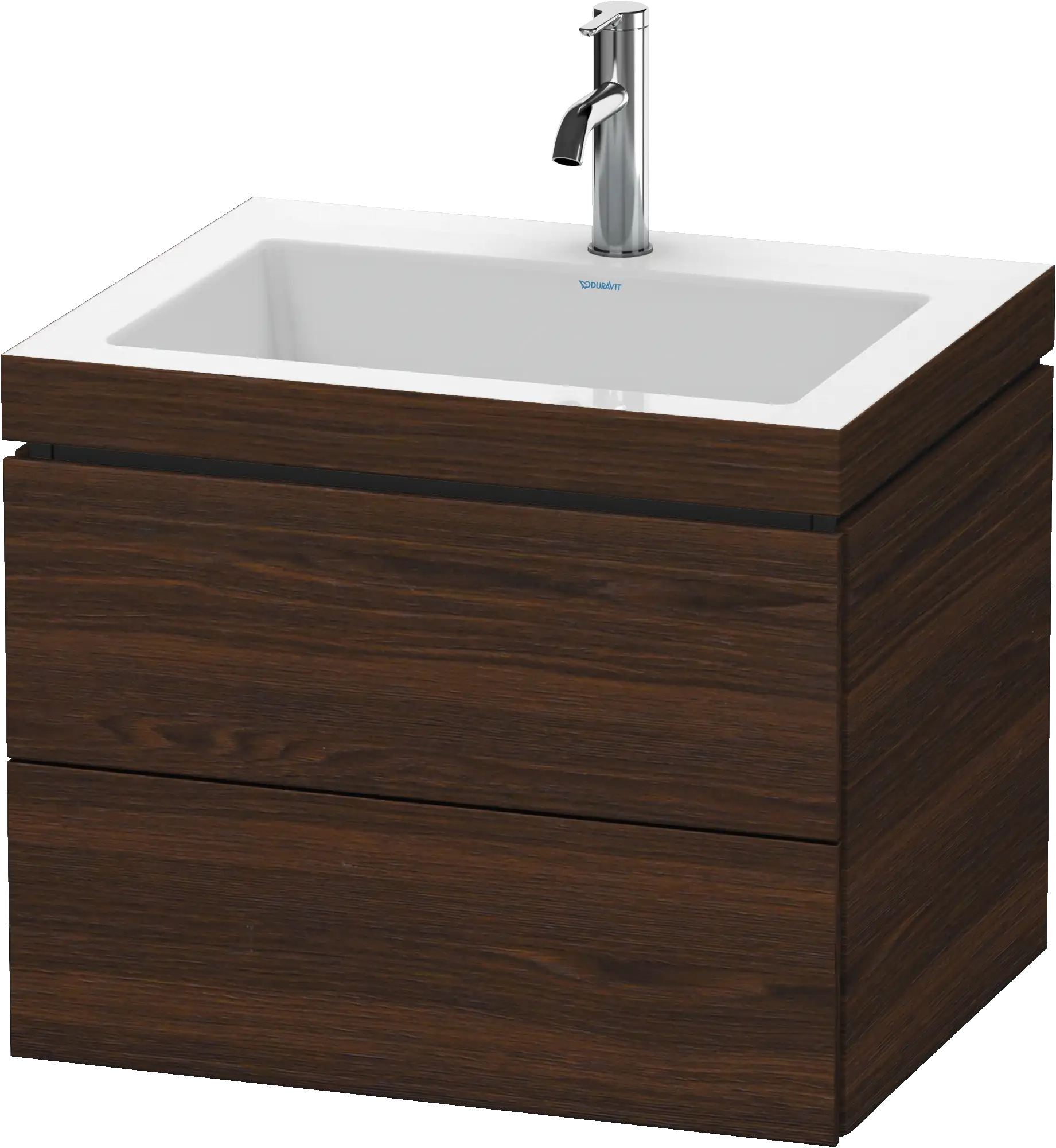 Duravit L-Cube 23 5/8'' Wall Mount Two Drawer c-bonded Single Vanity, Including Cabinet and Single Hole Sink