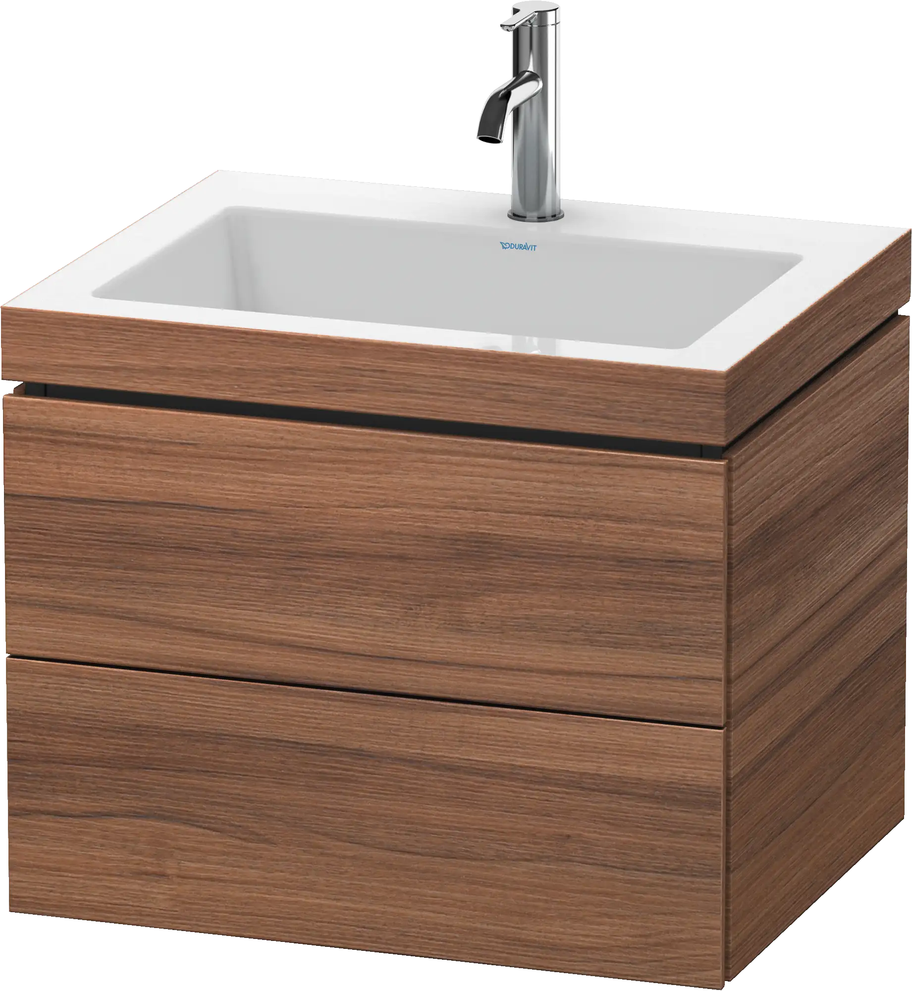Duravit L-Cube 23 5/8'' Wall Mount Two Drawer c-bonded Single Vanity, Including Cabinet and Single Hole Sink