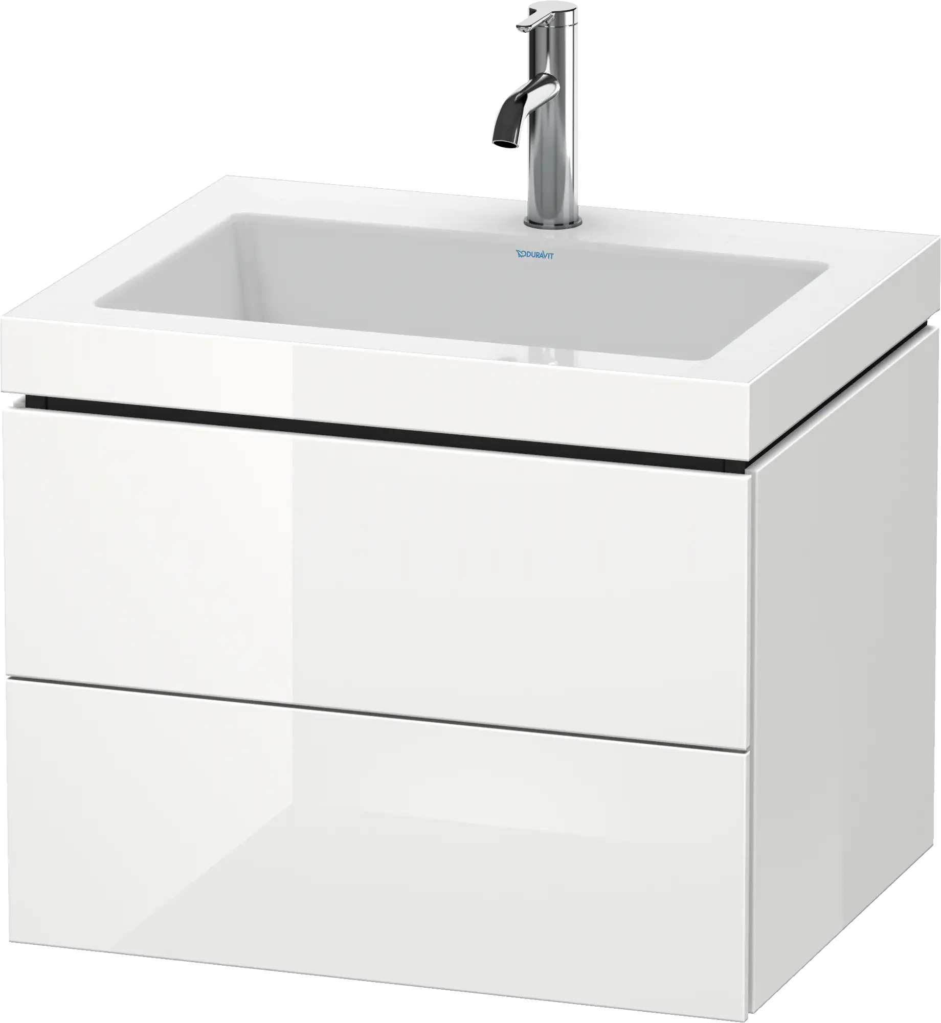 Duravit L-Cube 23 5/8'' Wall Mount Two Drawer c-bonded Single Vanity, Including Cabinet and Single Hole Sink
