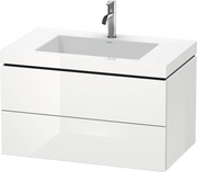 Duravit L-Cube 31 1/2'' Wall Mount Two Drawer c-bonded Single Vanity, Including Cabinet and Single Hole Sink