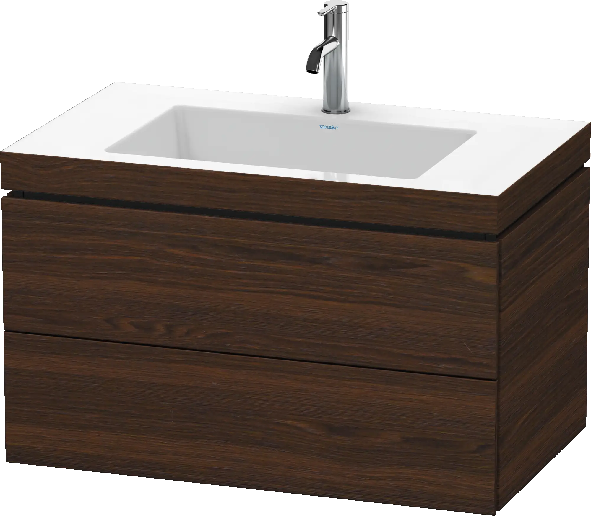 Duravit L-Cube 31 1/2'' Wall Mount Two Drawer c-bonded Single Vanity, Including Cabinet and Single Hole Sink
