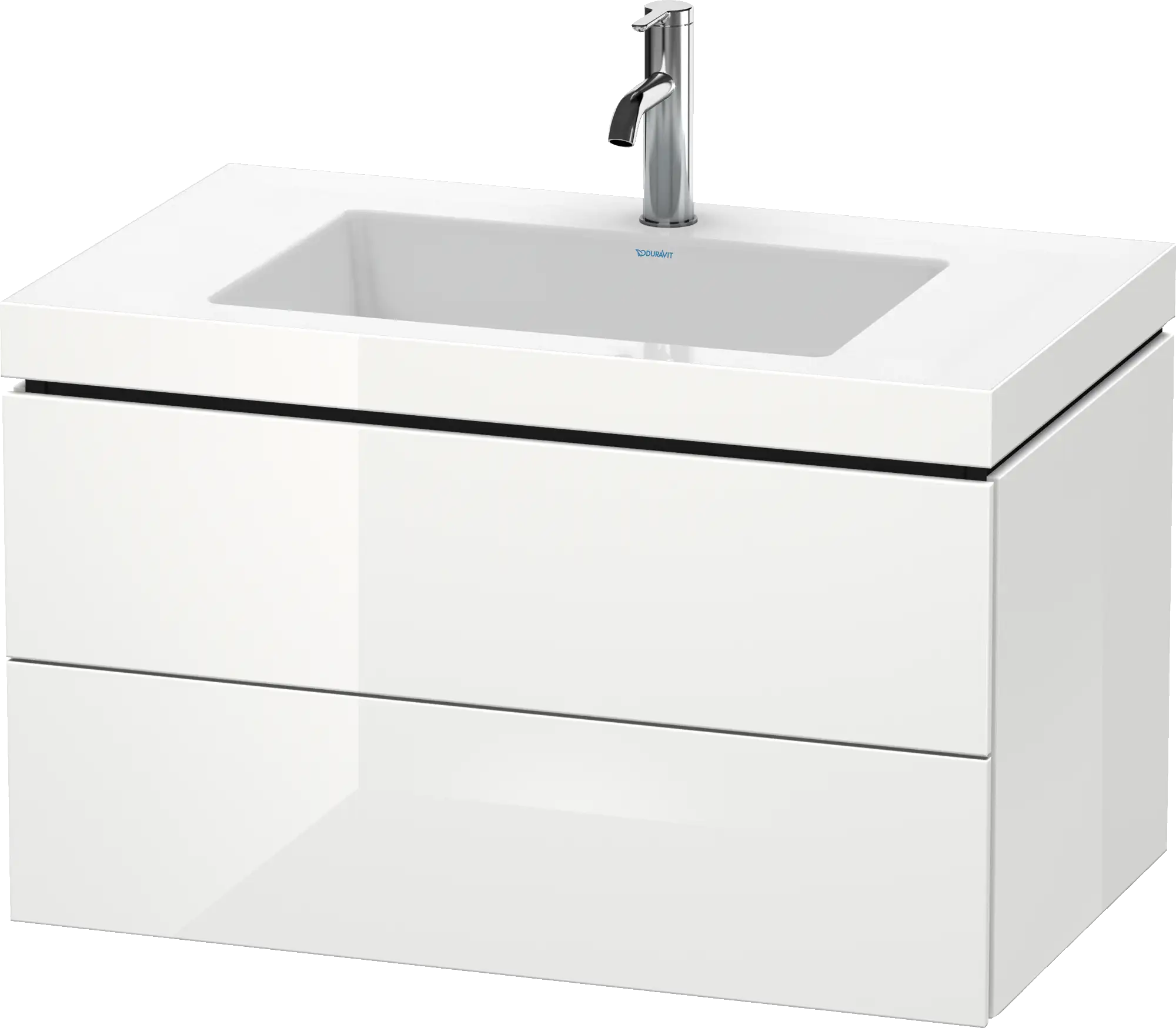 Duravit L-Cube 31 1/2'' Wall Mount Two Drawer c-bonded Single Vanity, Including Cabinet and Single Hole Sink