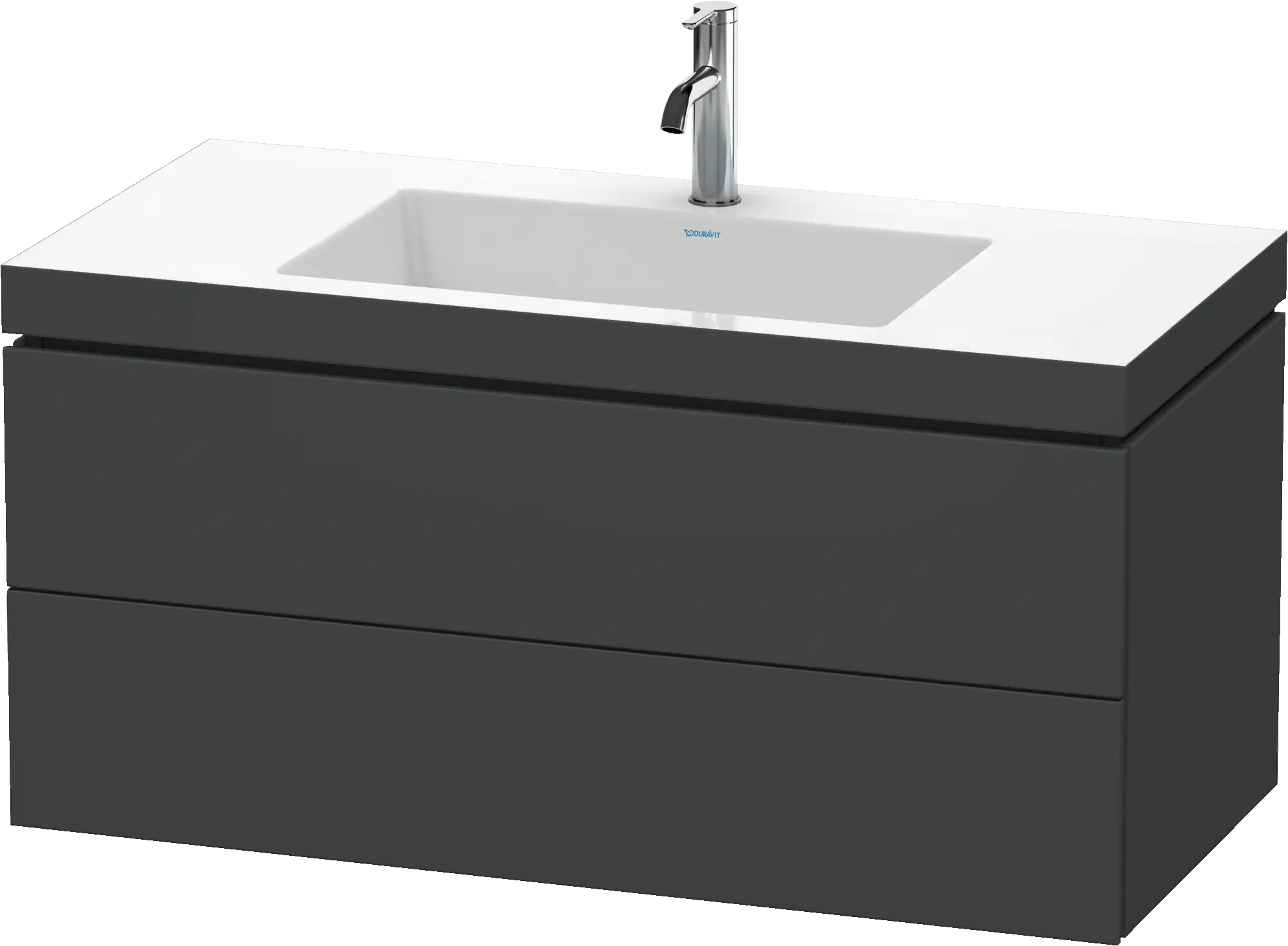 Duravit L-Cube 39 3/8'' Wall Mount Two Drawer c-bonded Single Vanity, Including Cabinet and Single Hole Sink