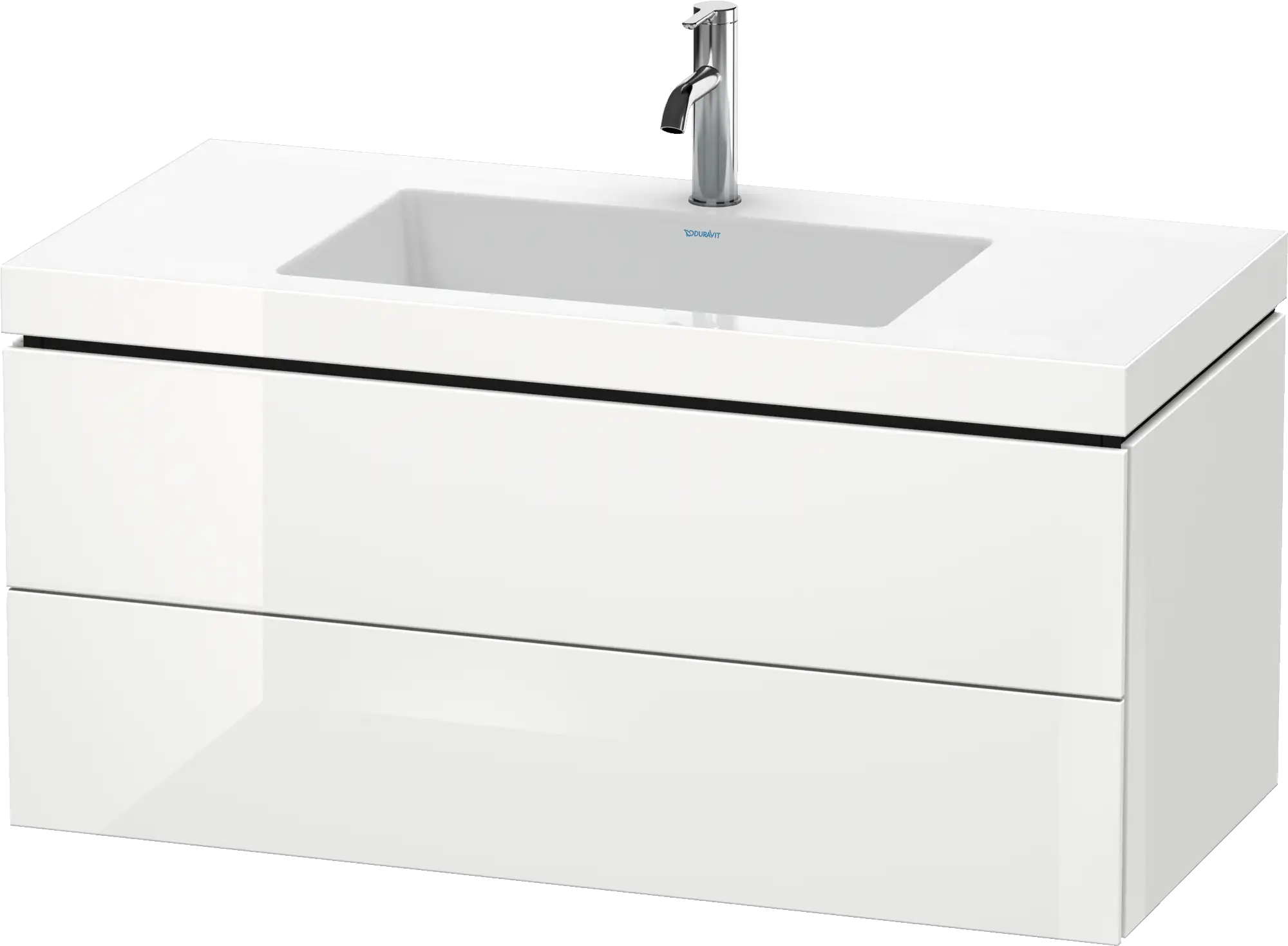 Duravit L-Cube 39 3/8'' Wall Mount Two Drawer c-bonded Single Vanity, Including Cabinet and Single Hole Sink