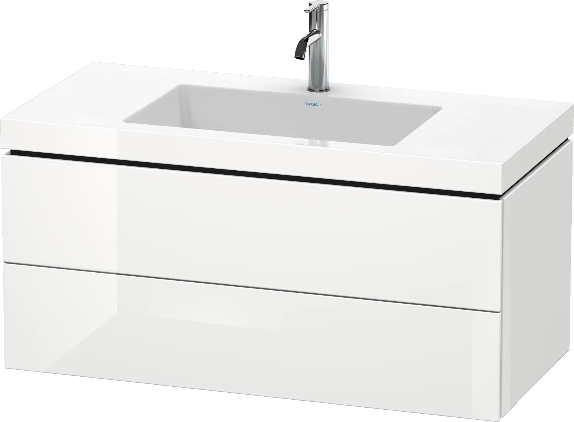 Duravit L-Cube 39 3/8'' Wall Mount Two Drawer c-bonded Single Vanity, Including Cabinet and Single Hole Sink