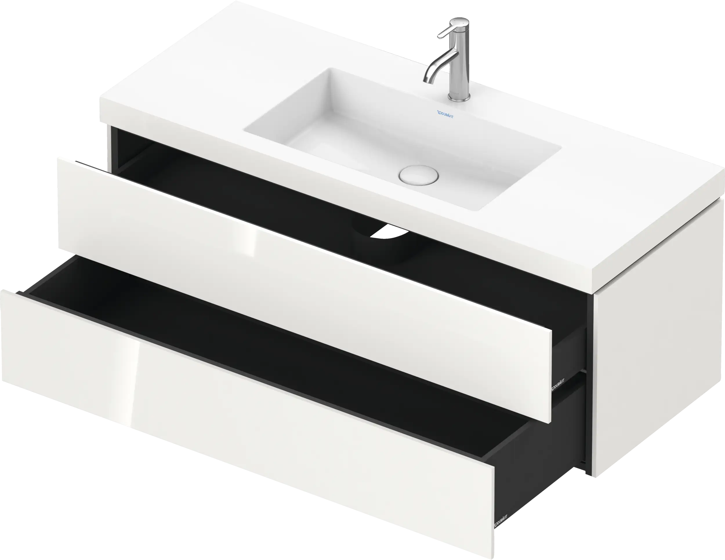 Duravit L-Cube 47 1/4'' Wall Mount Two Drawer c-bonded Single Vanity, Including Cabinet and Single Hole Sink