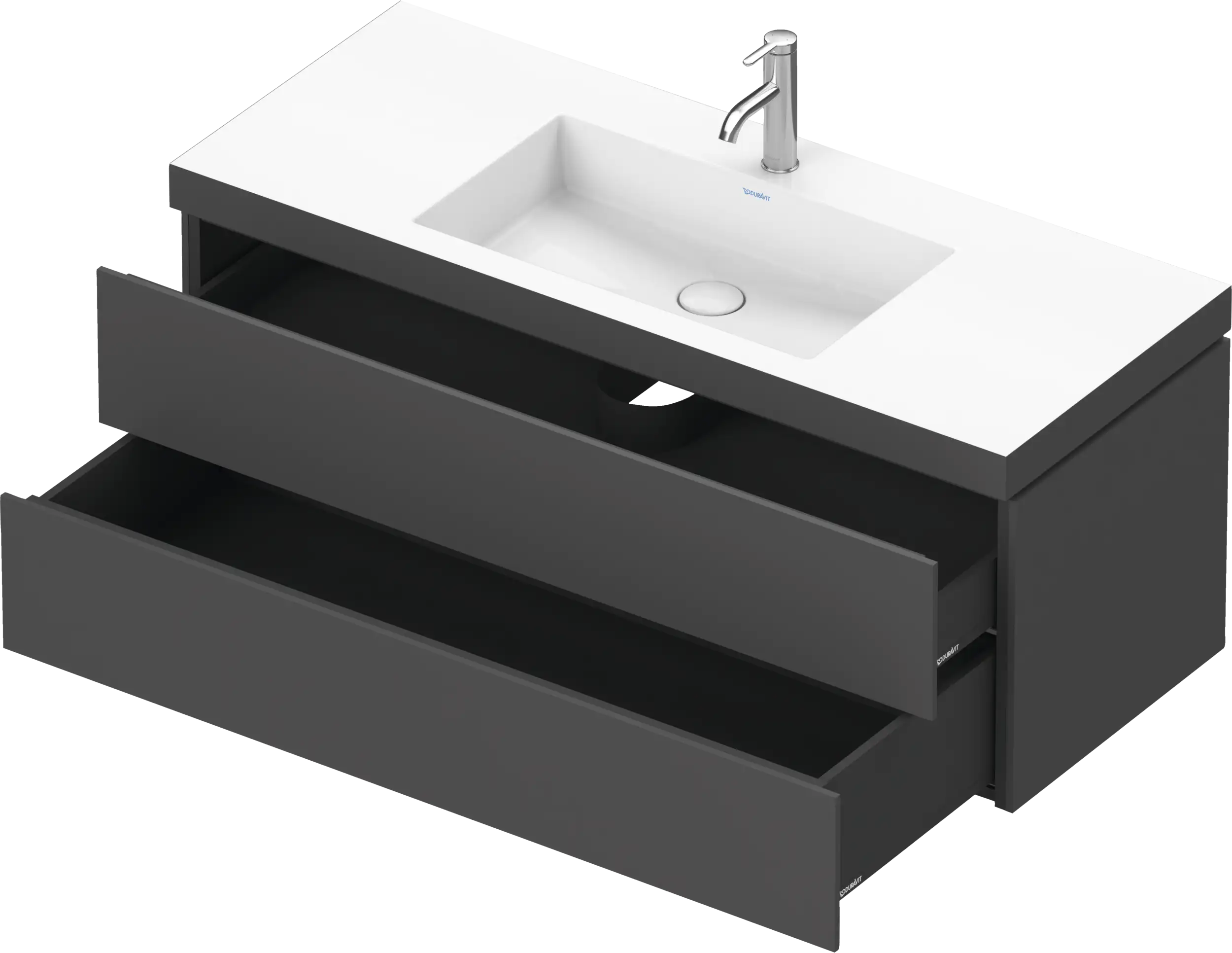 Duravit L-Cube 47 1/4'' Wall Mount Two Drawer c-bonded Single Vanity, Including Cabinet and Single Hole Sink