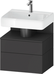 Studio F. A. Porsche Collection 23 3/4'' Wall Mount Two Drawer Single Vanity Cabinet in Matte Graphite, Sink Sold Separately