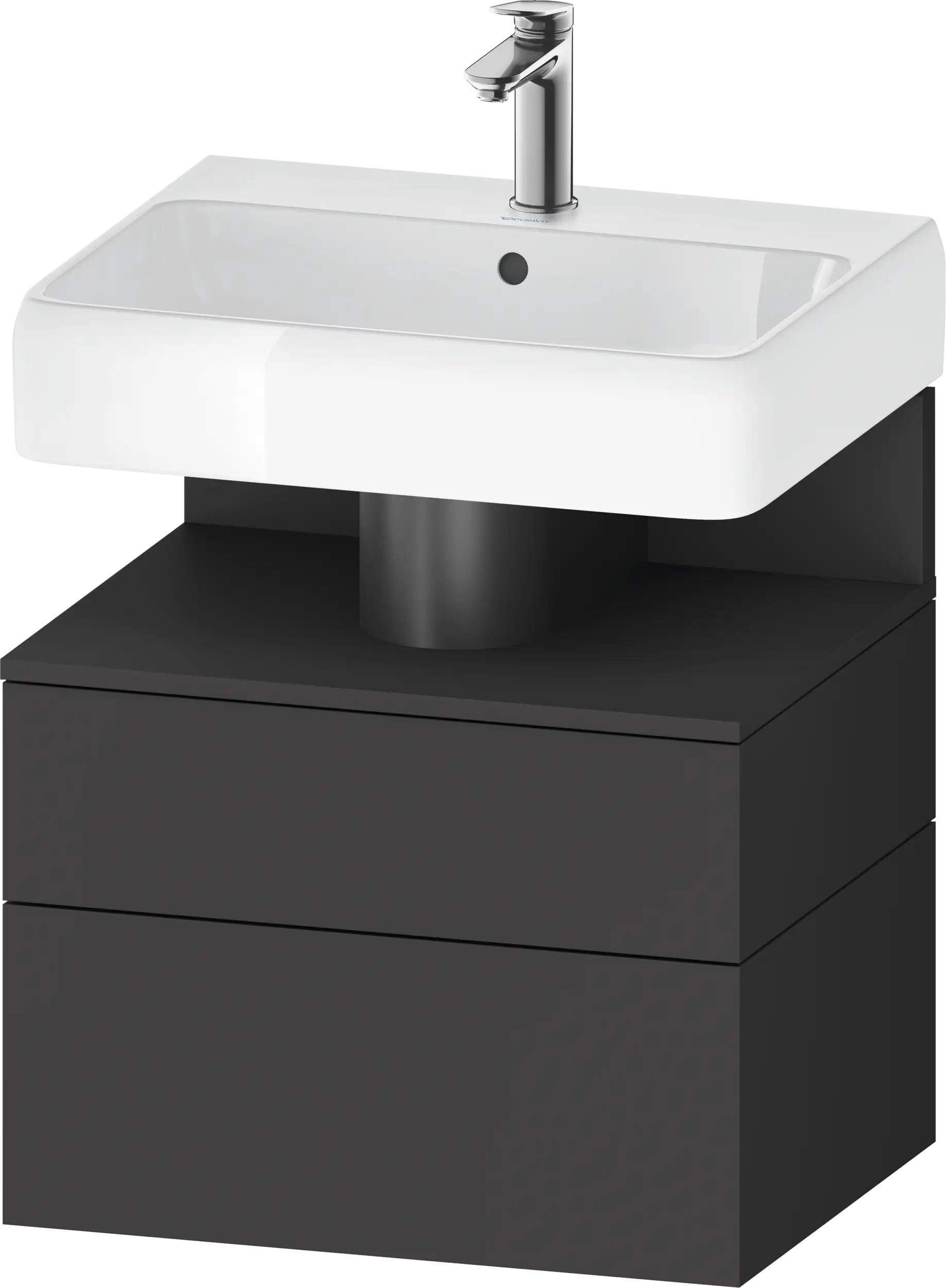 Studio F. A. Porsche Collection 23 3/4'' Wall Mount Two Drawer Single Vanity Cabinet in Matte Graphite, Sink Sold Separately