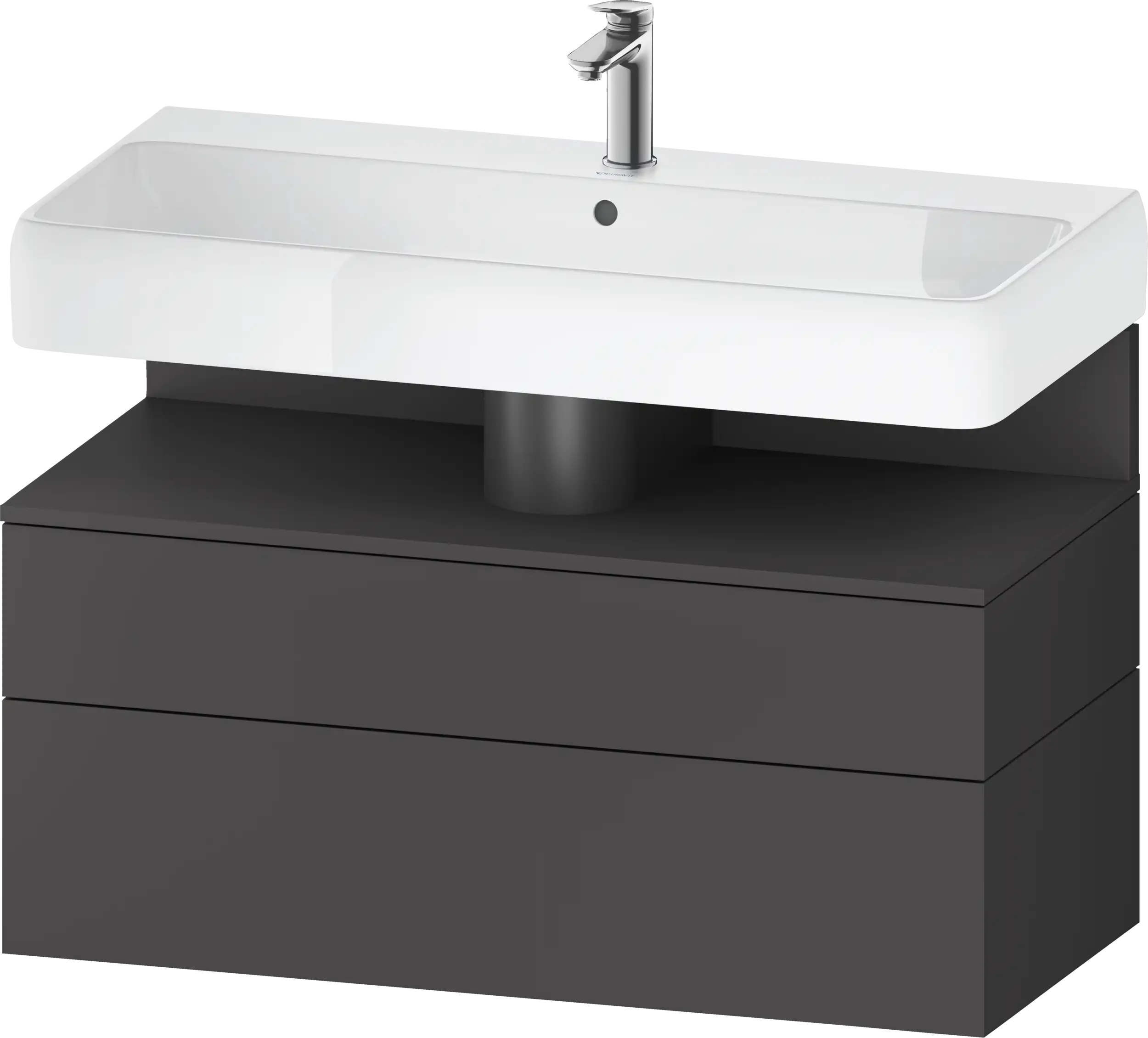 Studio F. A. Porsche Collection 39'' Wall Mount Two Drawer Single Vanity Cabinet in Matte Graphite, Sink Sold Separately