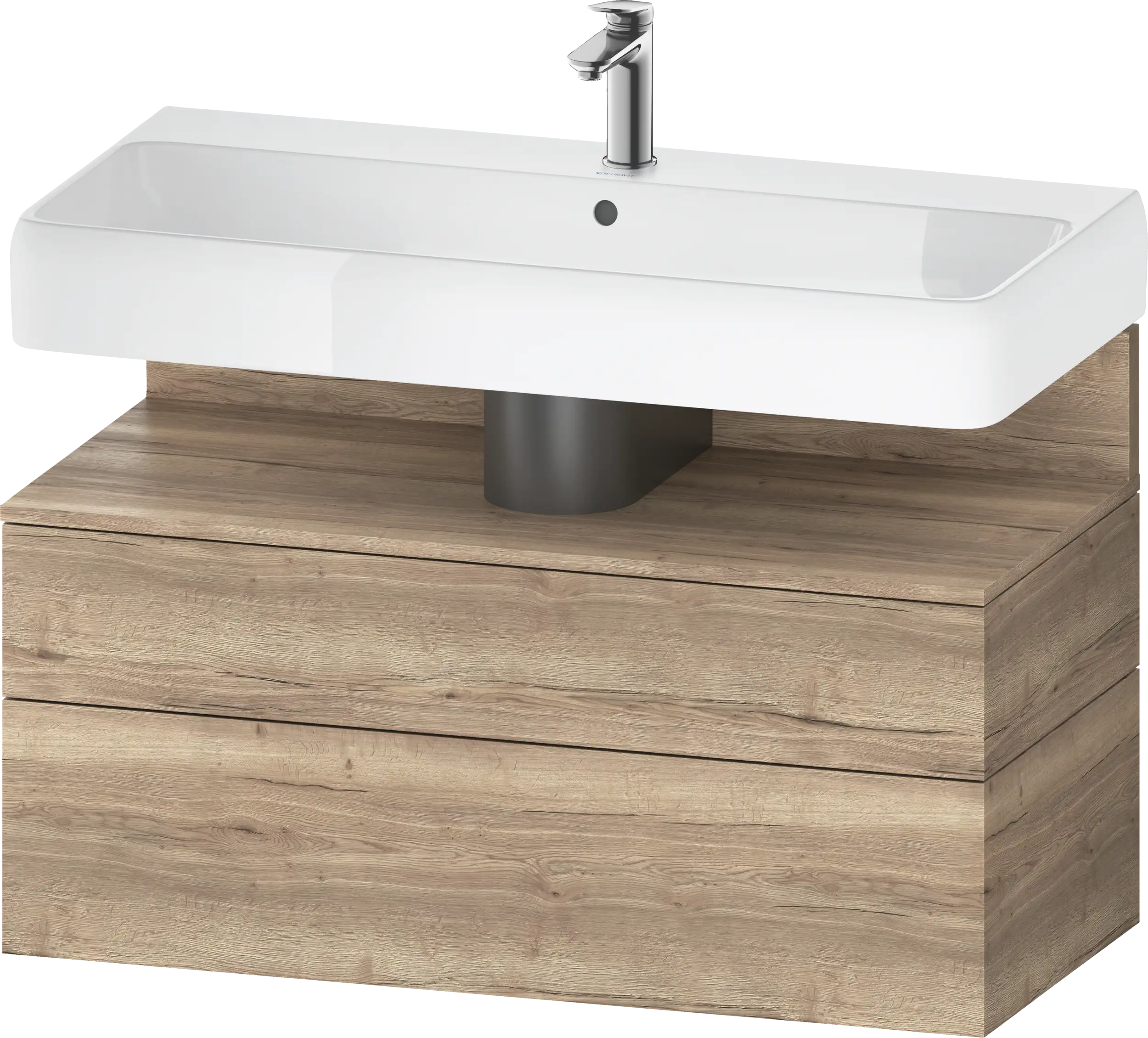 Duravit Qatego 39'' Single Vanity Cabinet in Marbled Oak, Sink Sold Separately