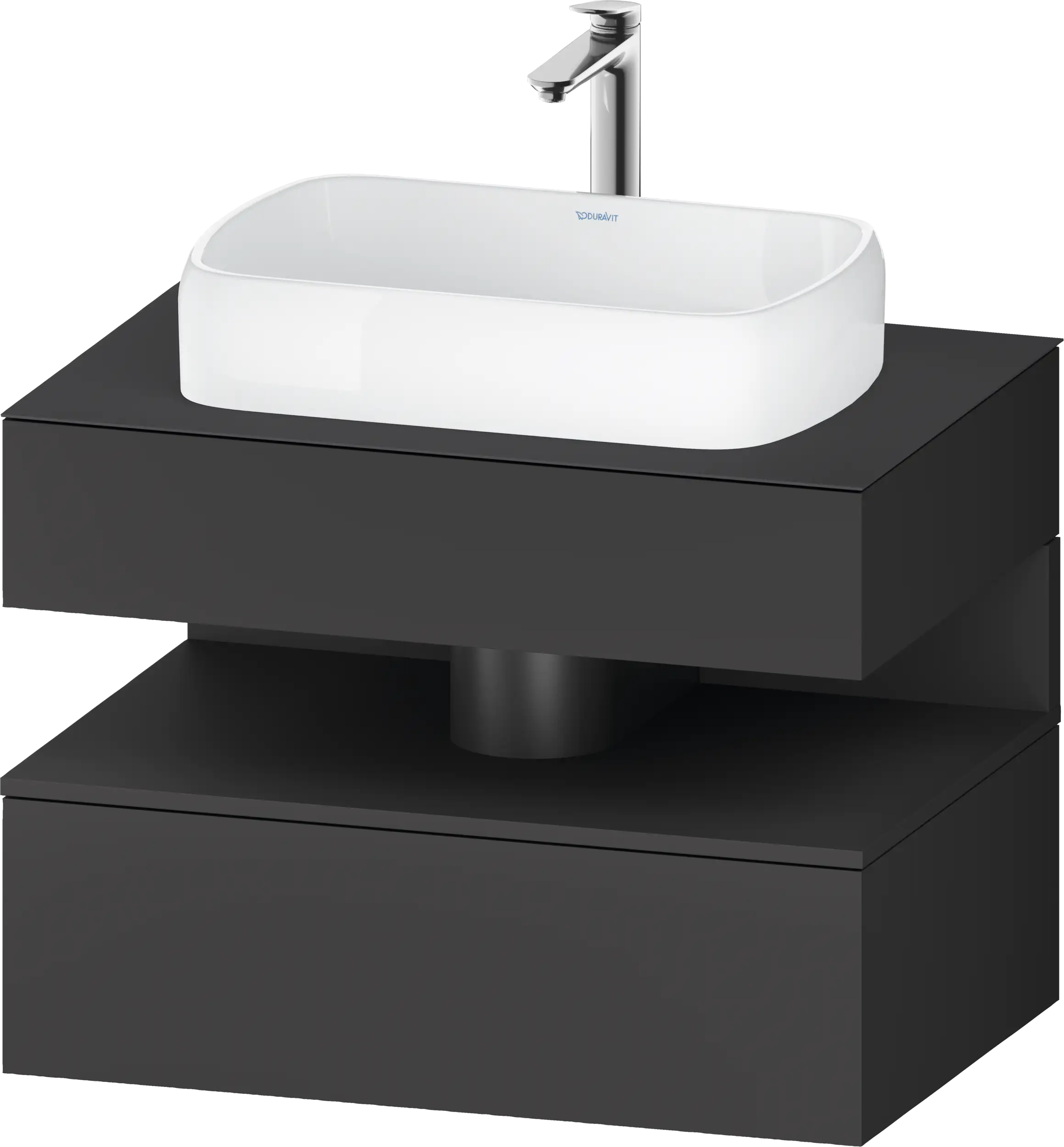 Studio F. A. Porsche Collection 31 1/2'' Wall Mount One Drawer Single Vanity Cabinet in Matte Graphite, Sink Sold Separately