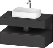 Studio F. A. Porsche Collection 39 3/8'' Wall Mount One Drawer Single Vanity Cabinet in Matte Graphite, Sink Sold Separately