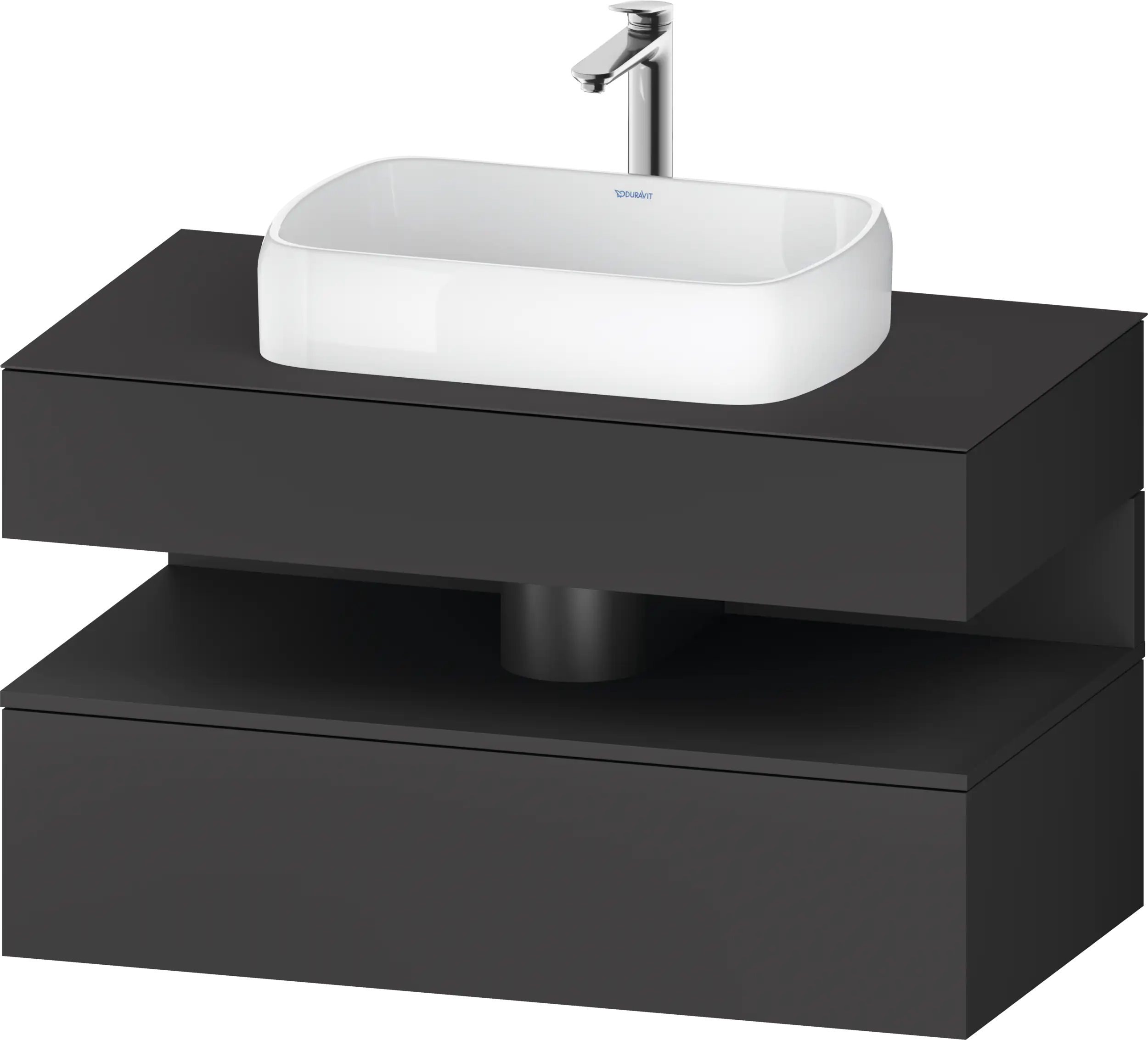 Studio F. A. Porsche Collection 39 3/8'' Wall Mount One Drawer Single Vanity Cabinet in Matte Graphite, Sink Sold Separately