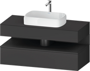 Studio F. A. Porsche Collection 47 1/4'' Wall Mount One Drawer Single Vanity Cabinet in Matte Graphite, Sink Sold Separately
