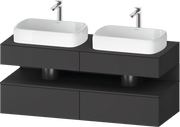 Studio F. A. Porsche Collection 55 1/8'' Wall Mount Two Drawer Double Vanity Cabinet in Matte Graphite, Sink Sold Separately