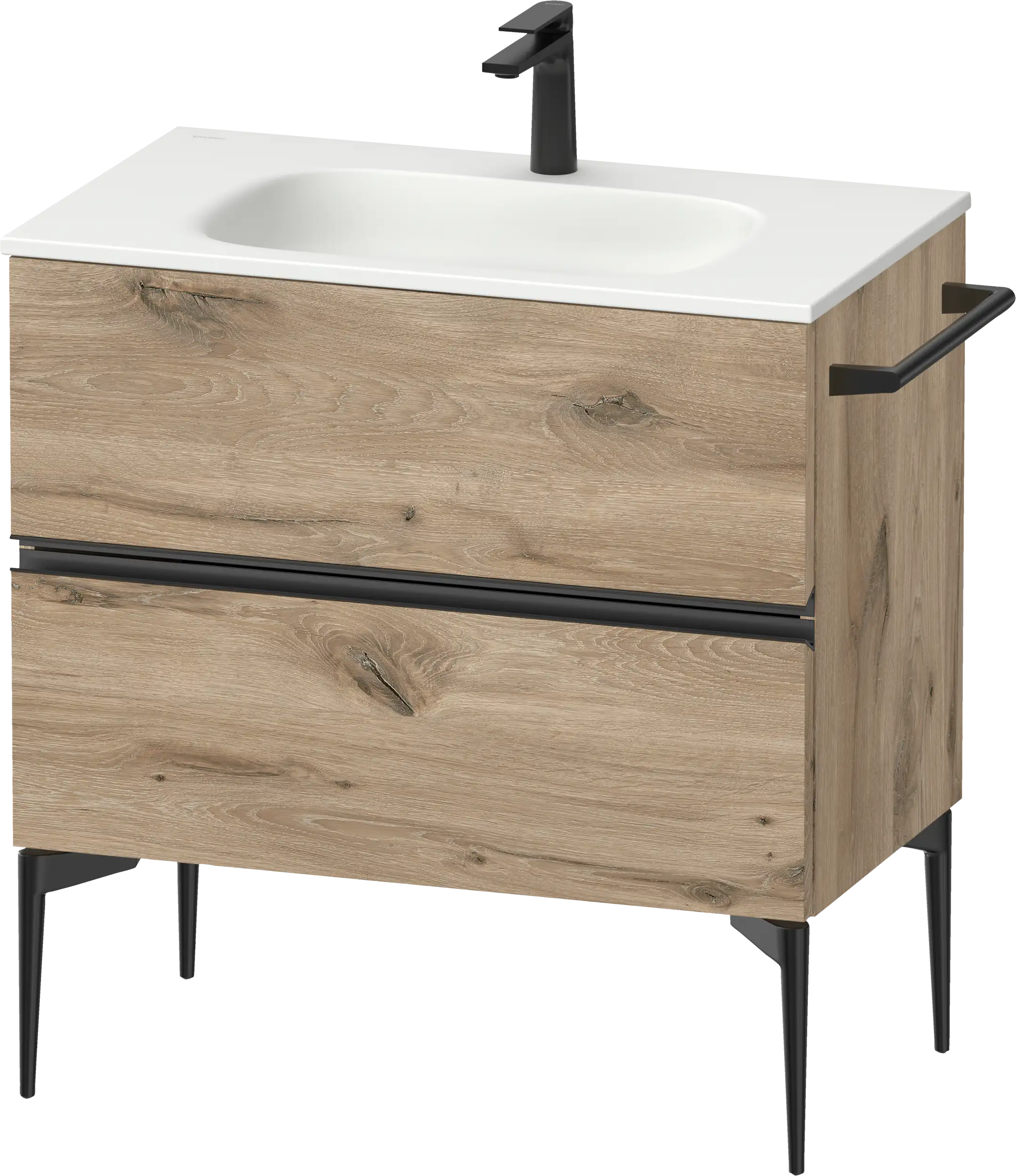 Duravit Sivida 31 7/8'' Wall Mount Two Drawer Single Vanity Cabinet, Sink Sold Separately