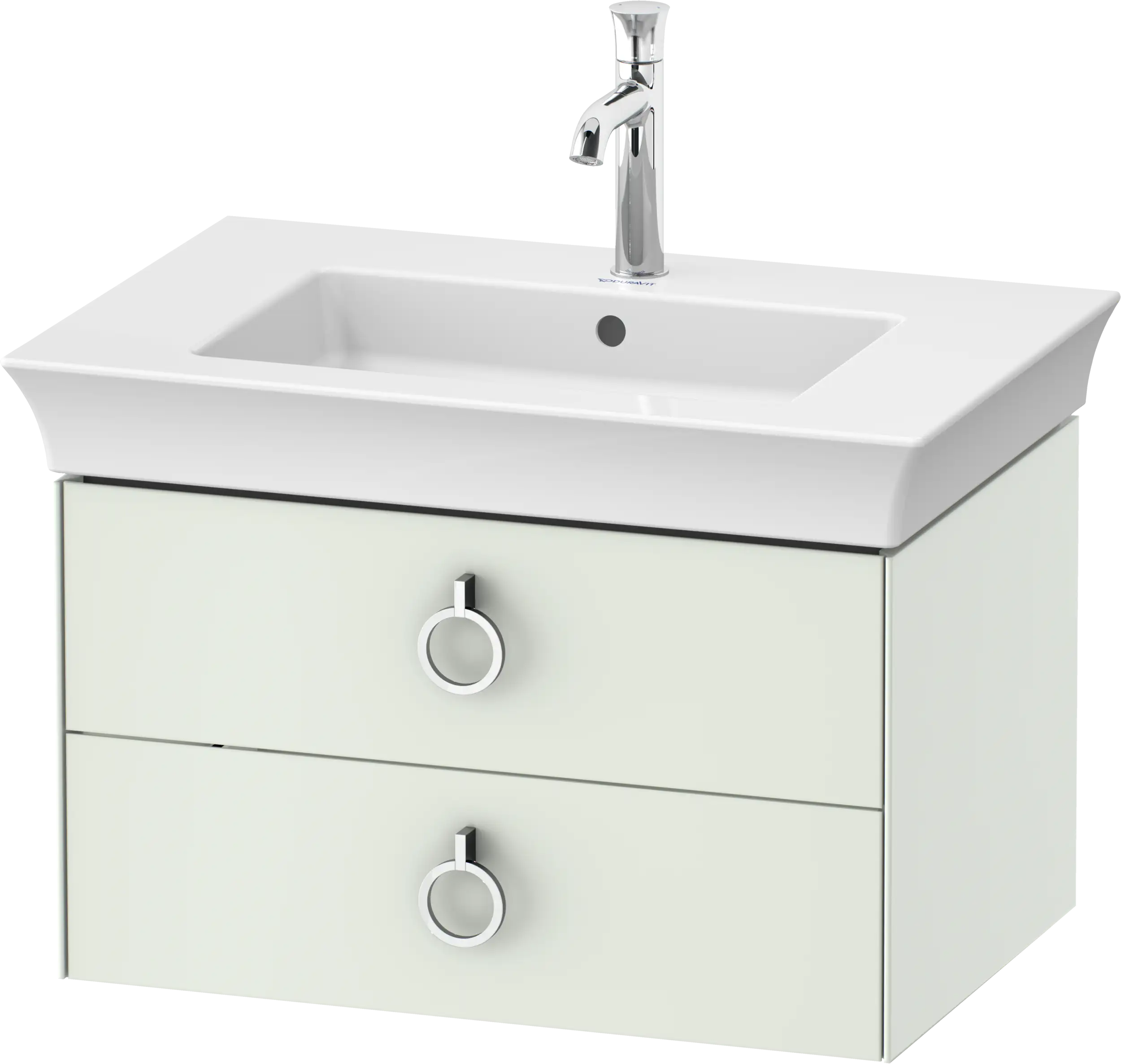 Duravit White Tulip 28 7/8'' Wall Mount Two Drawer Single Vanity Cabinet, Sink Sold Separately