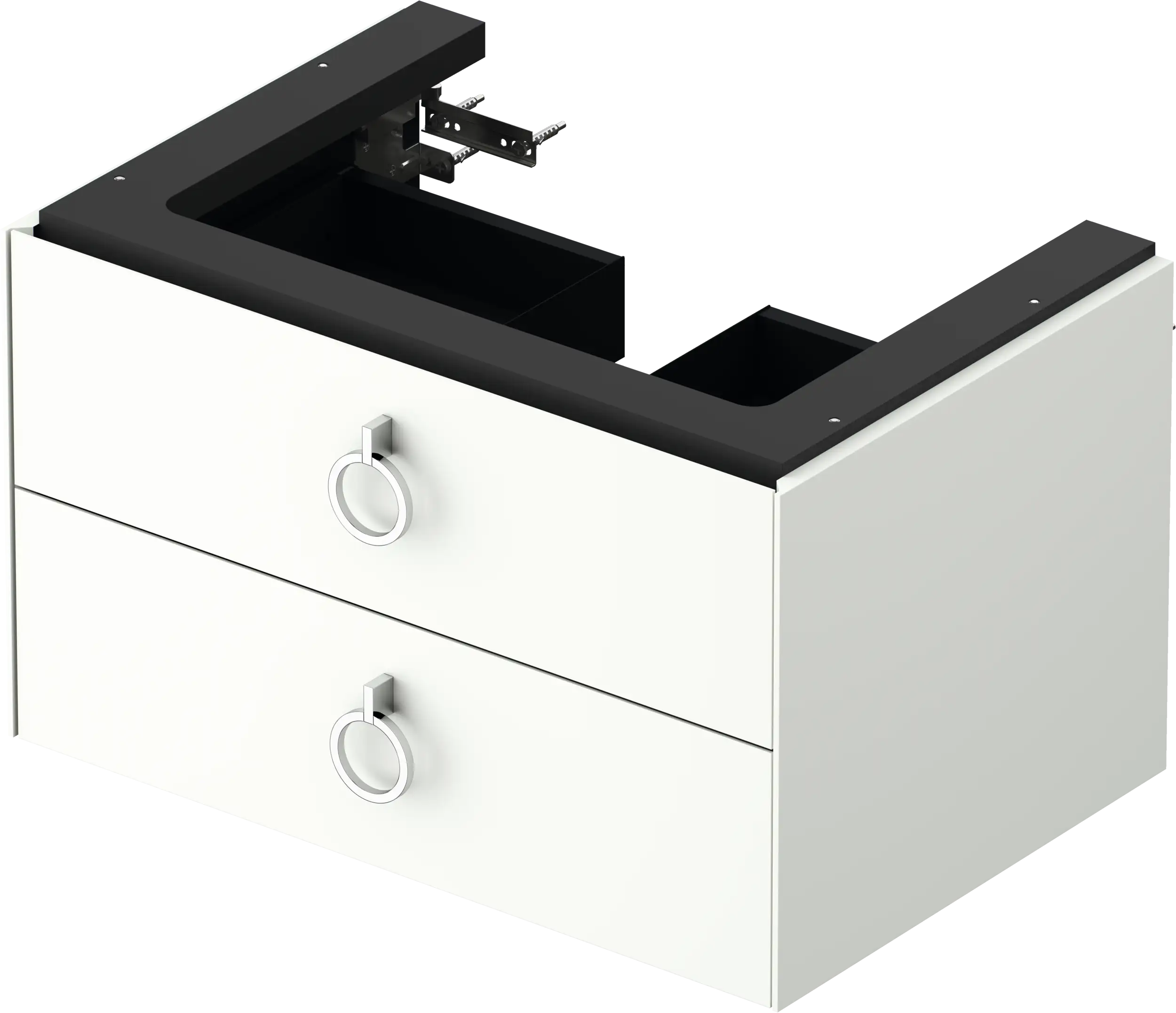 Duravit White Tulip 28 7/8'' Wall Mount Two Drawer Single Vanity Cabinet, Sink Sold Separately