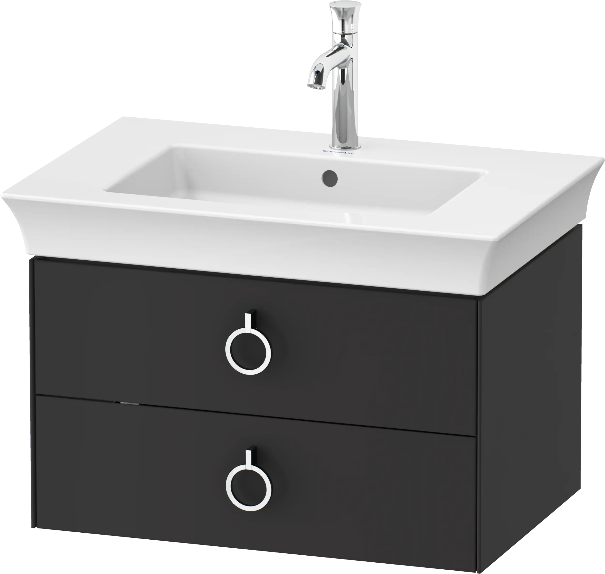 Duravit White Tulip 28 7/8'' Wall Mount Two Drawer Single Vanity Cabinet, Sink Sold Separately