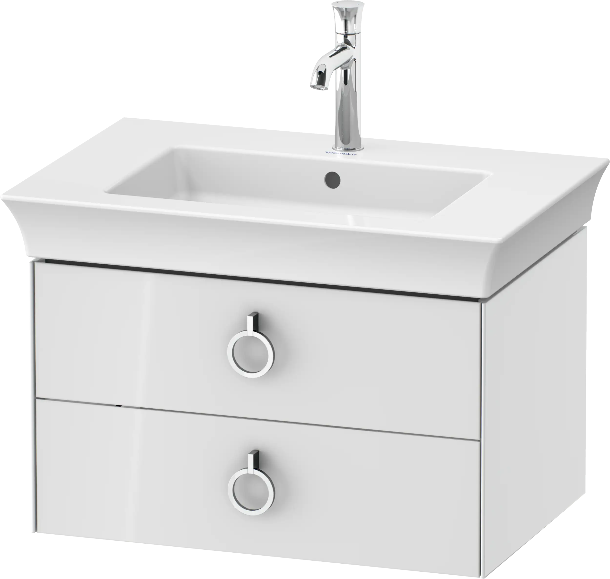 Duravit White Tulip 28 7/8'' Wall Mount Two Drawer Single Vanity Cabinet, Sink Sold Separately