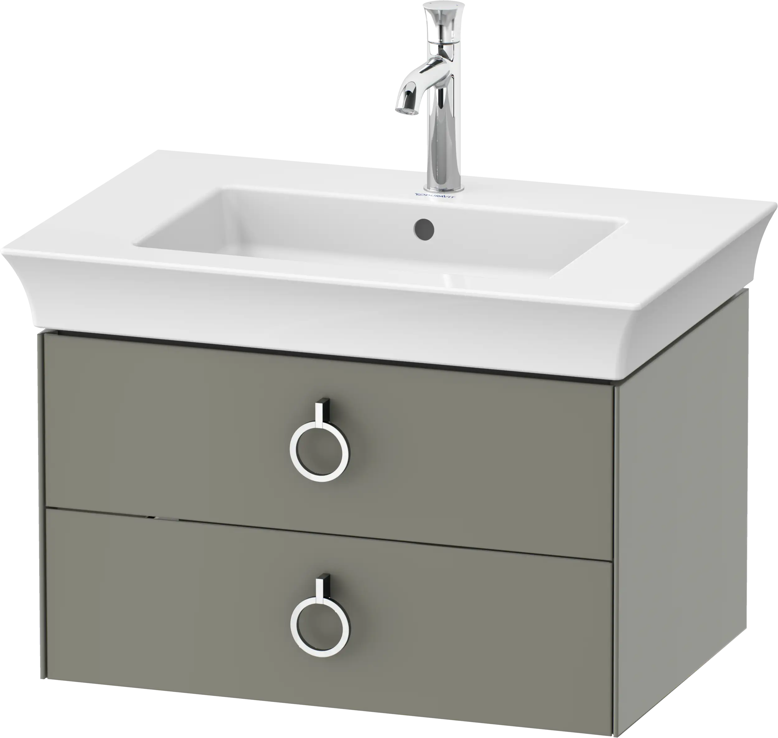 Duravit White Tulip 28 7/8'' Wall Mount Two Drawer Single Vanity Cabinet, Sink Sold Separately