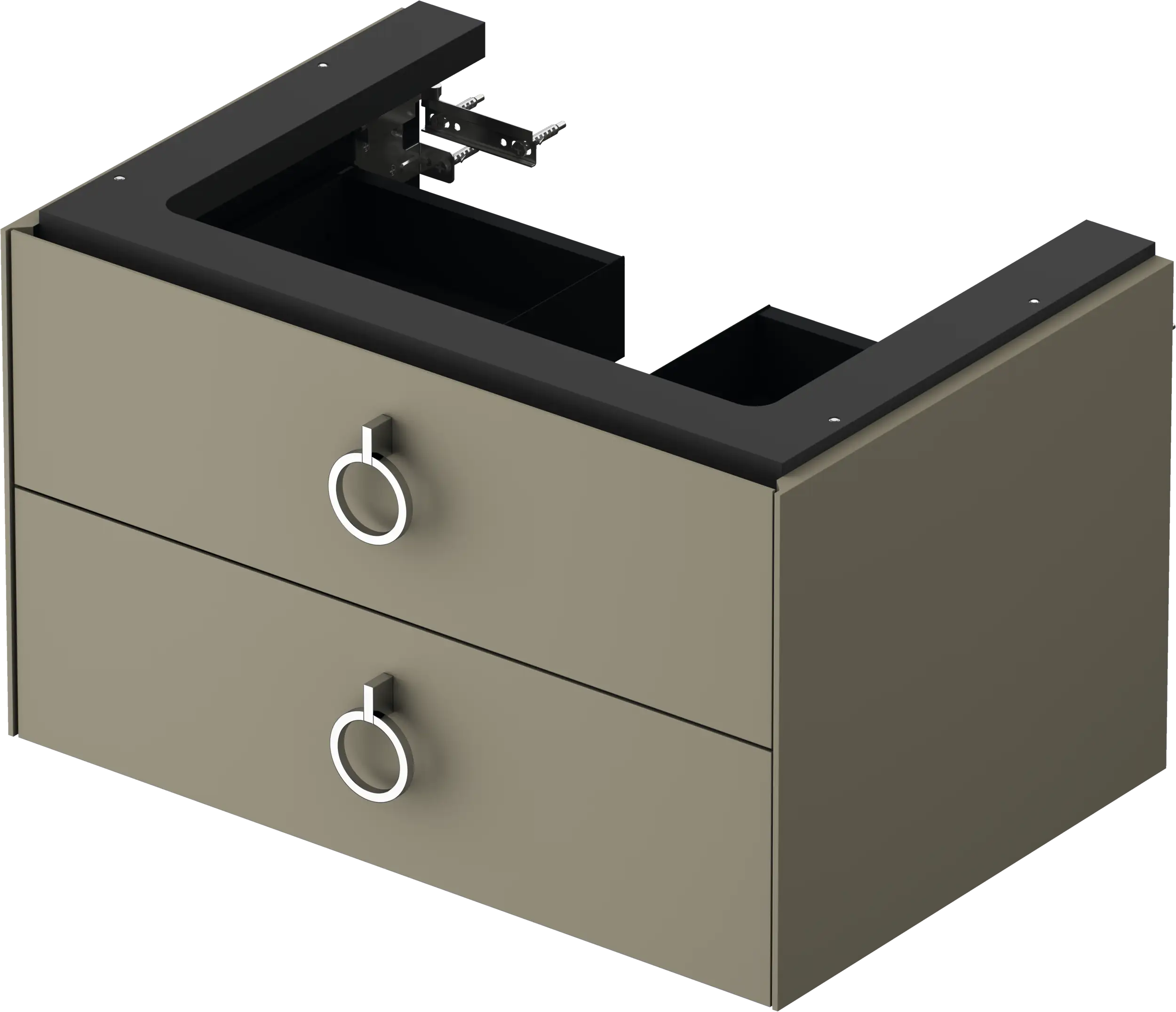 Duravit White Tulip 28 7/8'' Wall Mount Two Drawer Single Vanity Cabinet, Sink Sold Separately