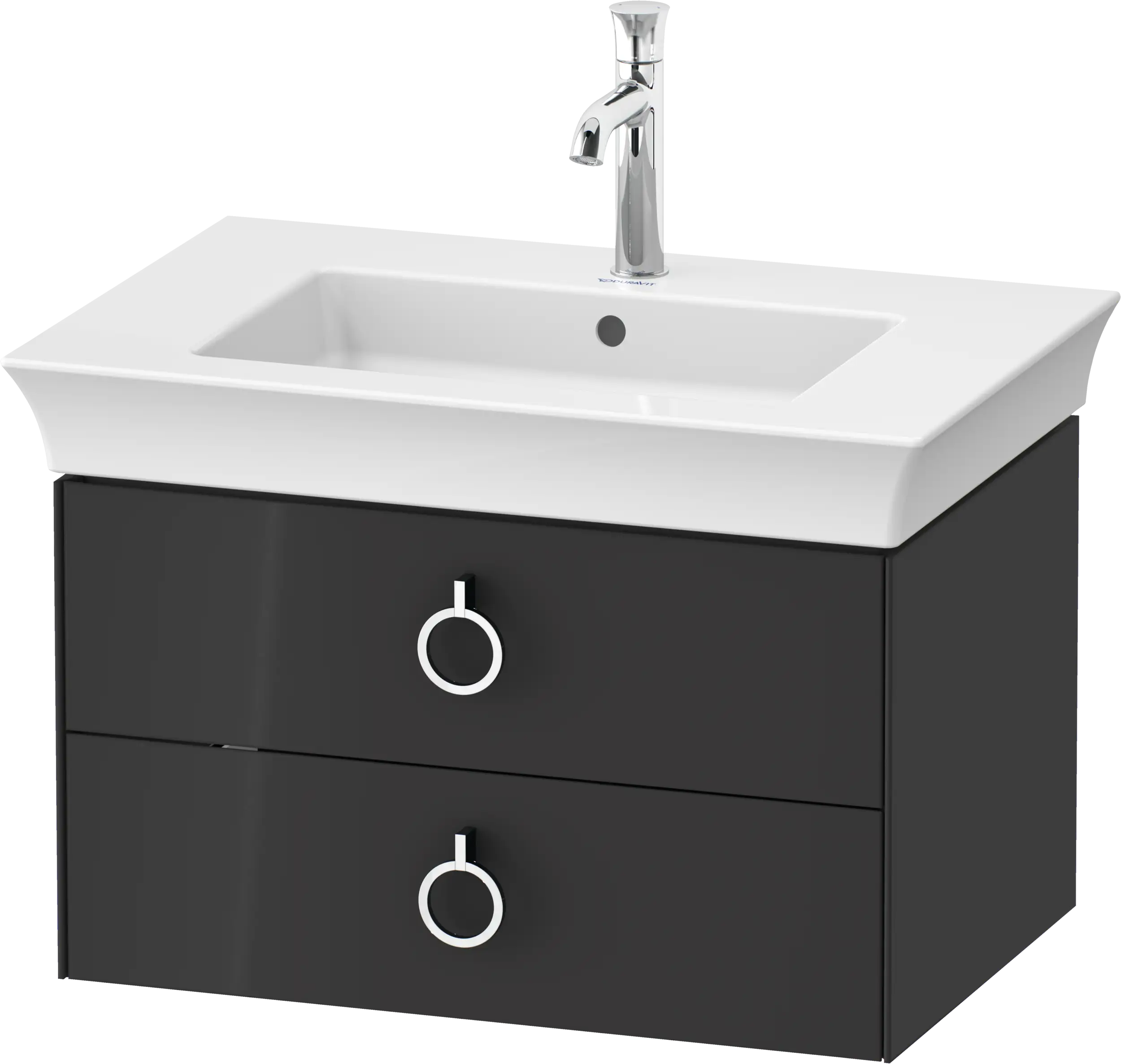 Duravit White Tulip 28 7/8'' Wall Mount Two Drawer Single Vanity Cabinet, Sink Sold Separately