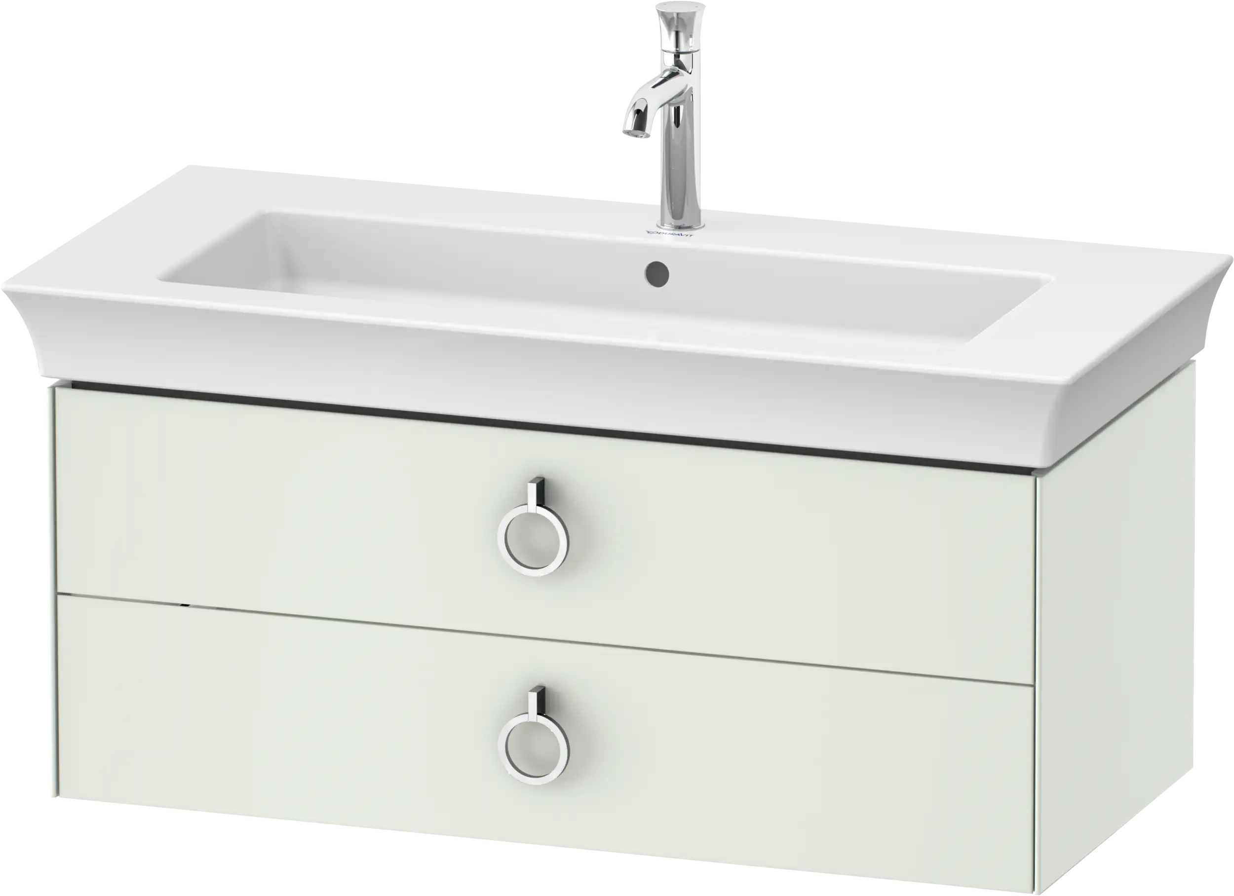 Duravit White Tulip 38 3/4'' Wall Mount Two Drawer Single Vanity Cabinet, Sink Sold Separately
