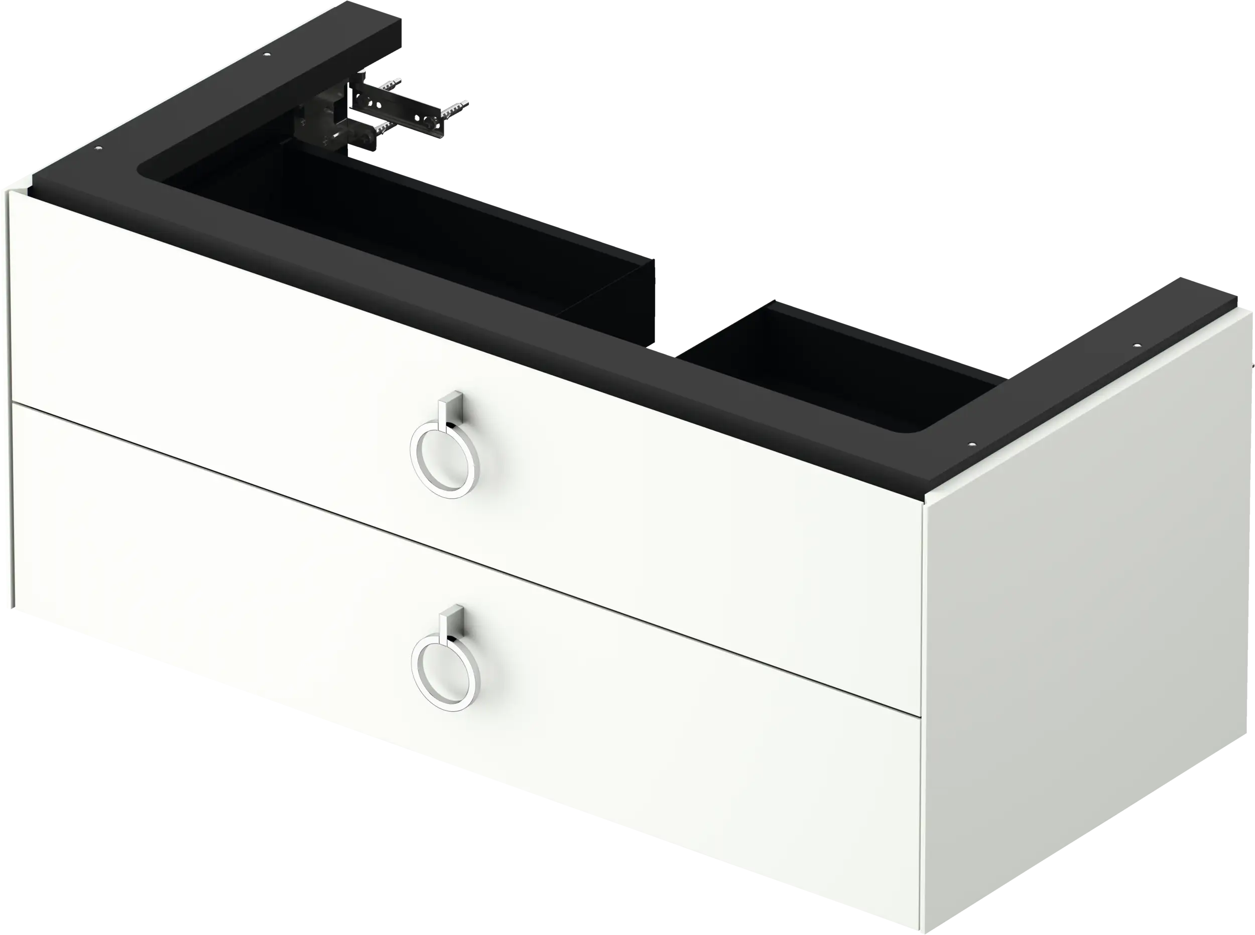 Duravit White Tulip 38 3/4'' Wall Mount Two Drawer Single Vanity Cabinet, Sink Sold Separately
