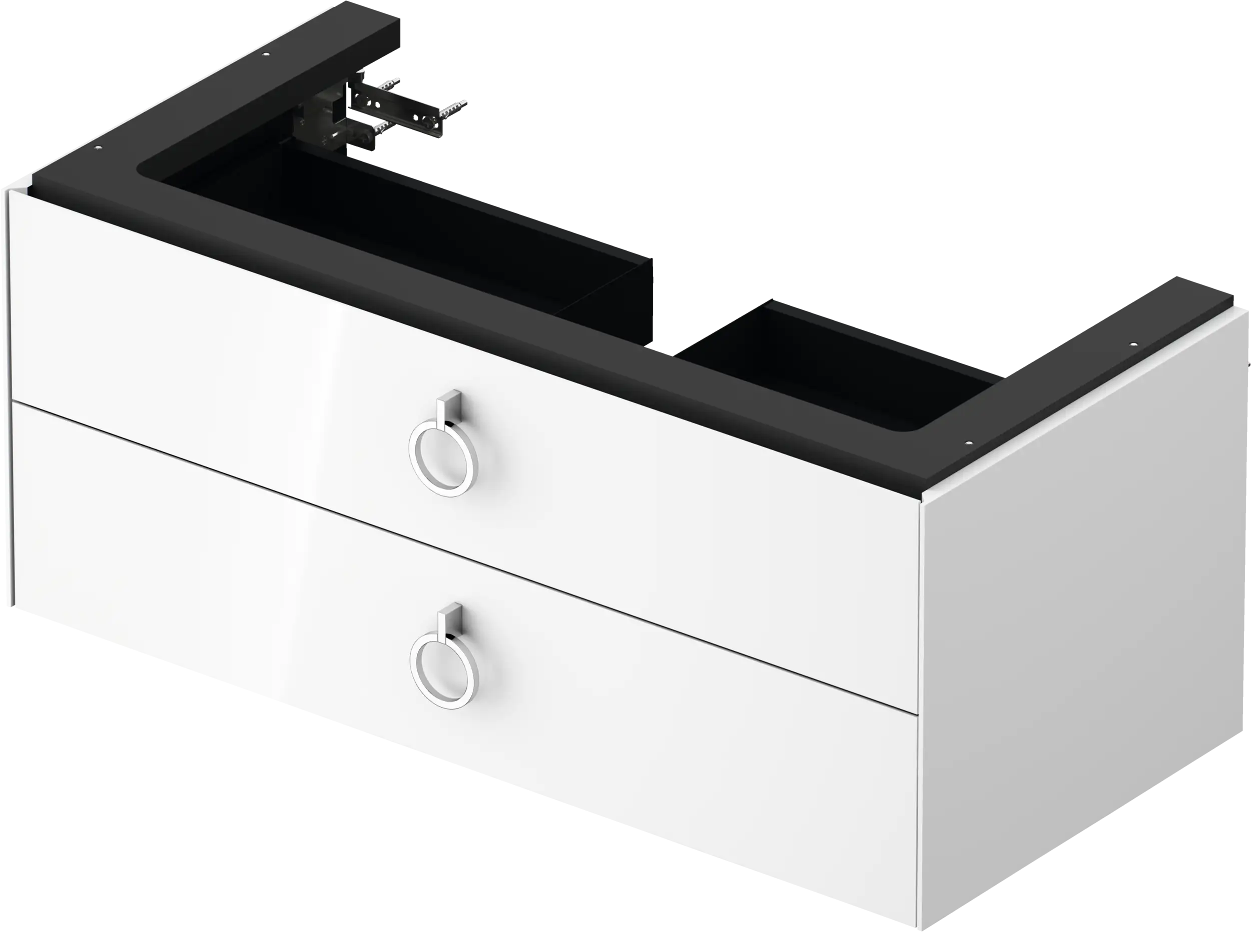 Duravit White Tulip 38 3/4'' Wall Mount Two Drawer Single Vanity Cabinet, Sink Sold Separately