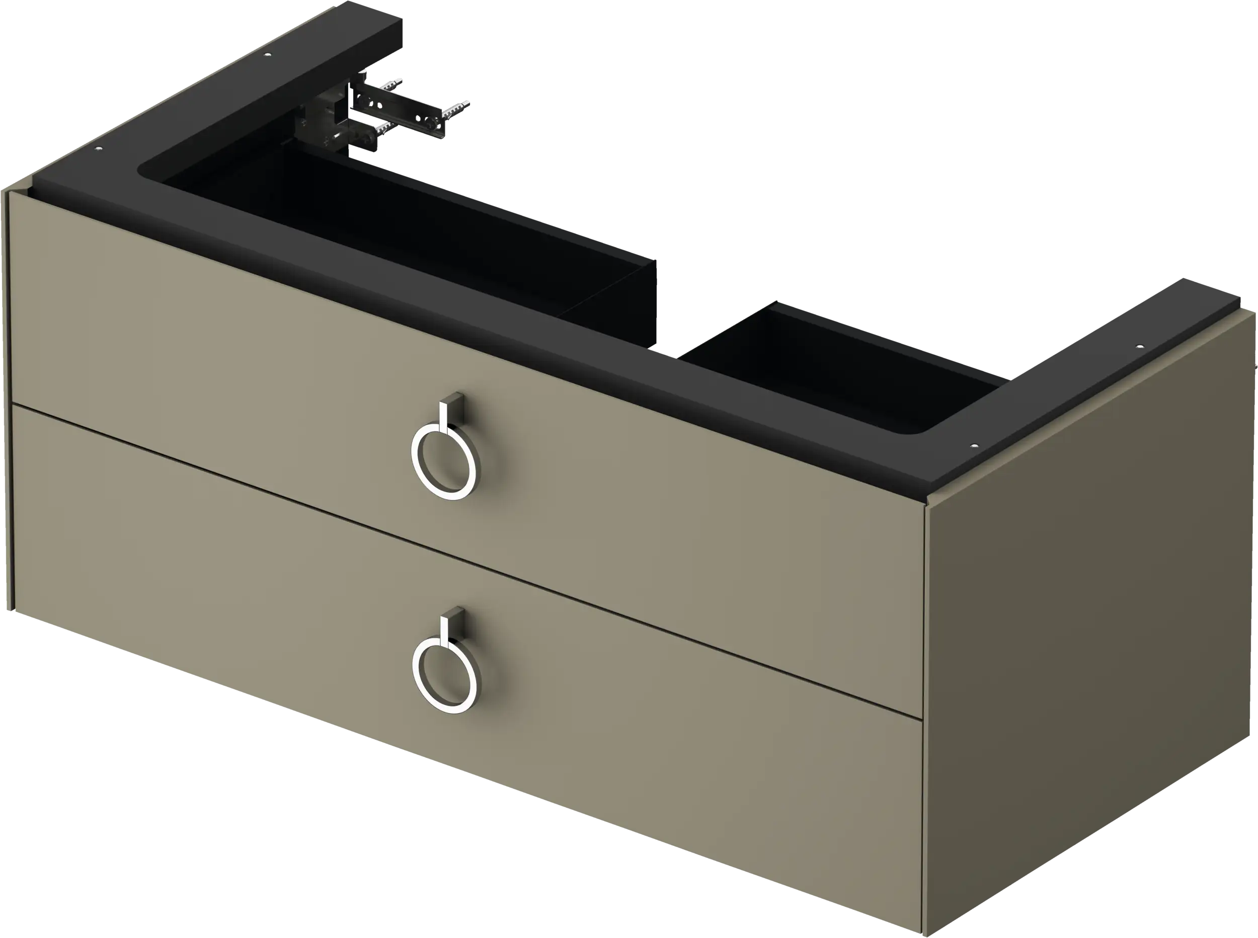 Duravit White Tulip 38 3/4'' Wall Mount Two Drawer Single Vanity Cabinet, Sink Sold Separately