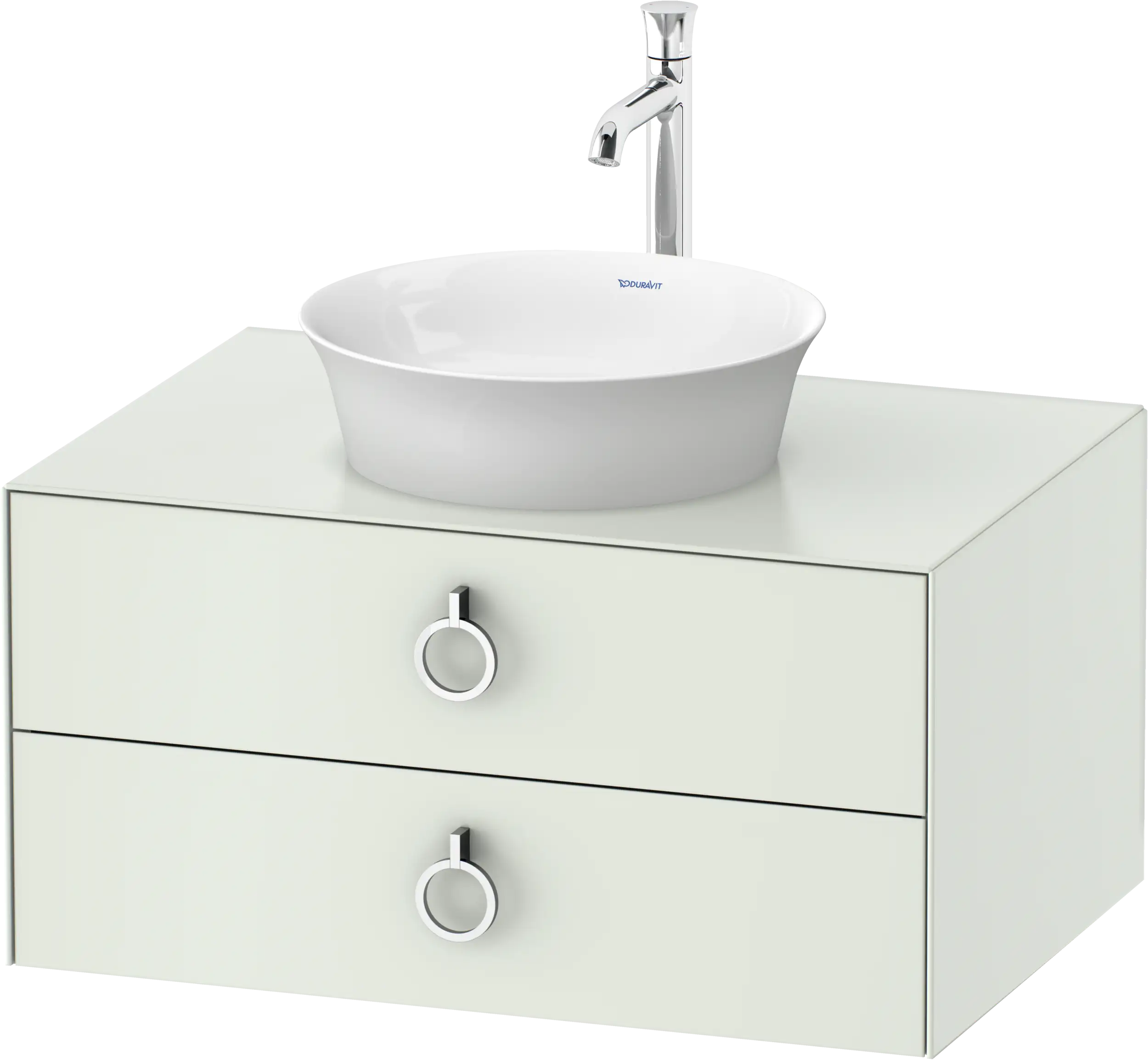 Duravit White Tulip 31 1/2'' Wall Mount Two Drawer Single Vanity Cabinet, Sink Sold Separately