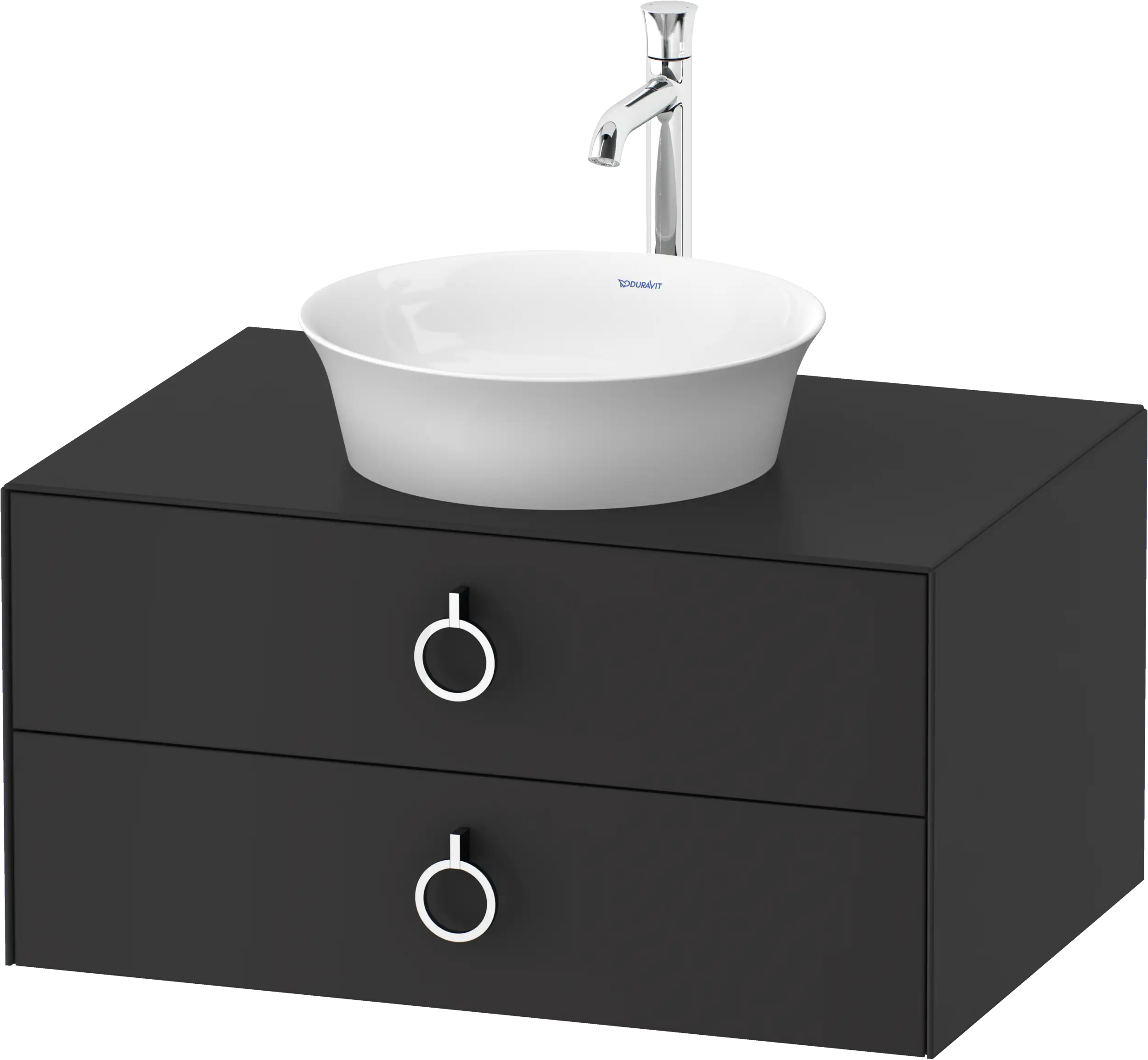 Duravit White Tulip 31 1/2'' Wall Mount Two Drawer Single Vanity Cabinet, Sink Sold Separately