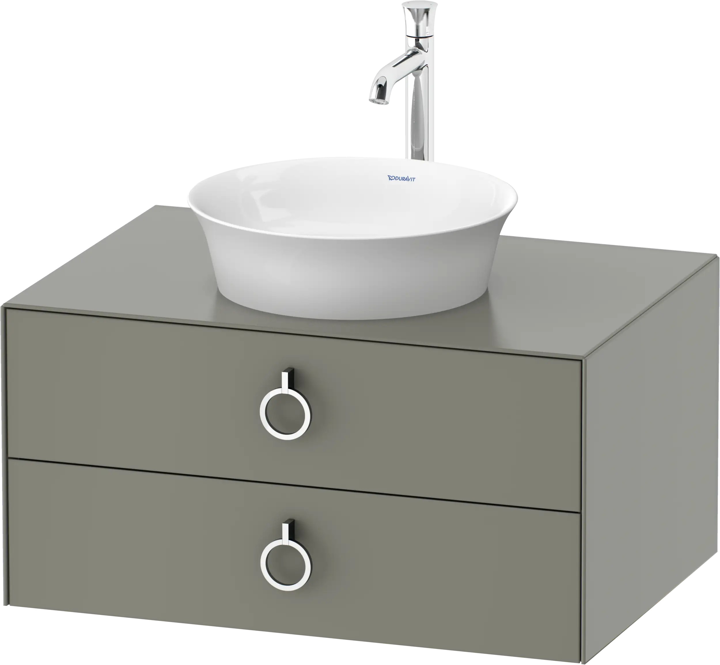 Duravit White Tulip 31 1/2'' Wall Mount Two Drawer Single Vanity Cabinet, Sink Sold Separately