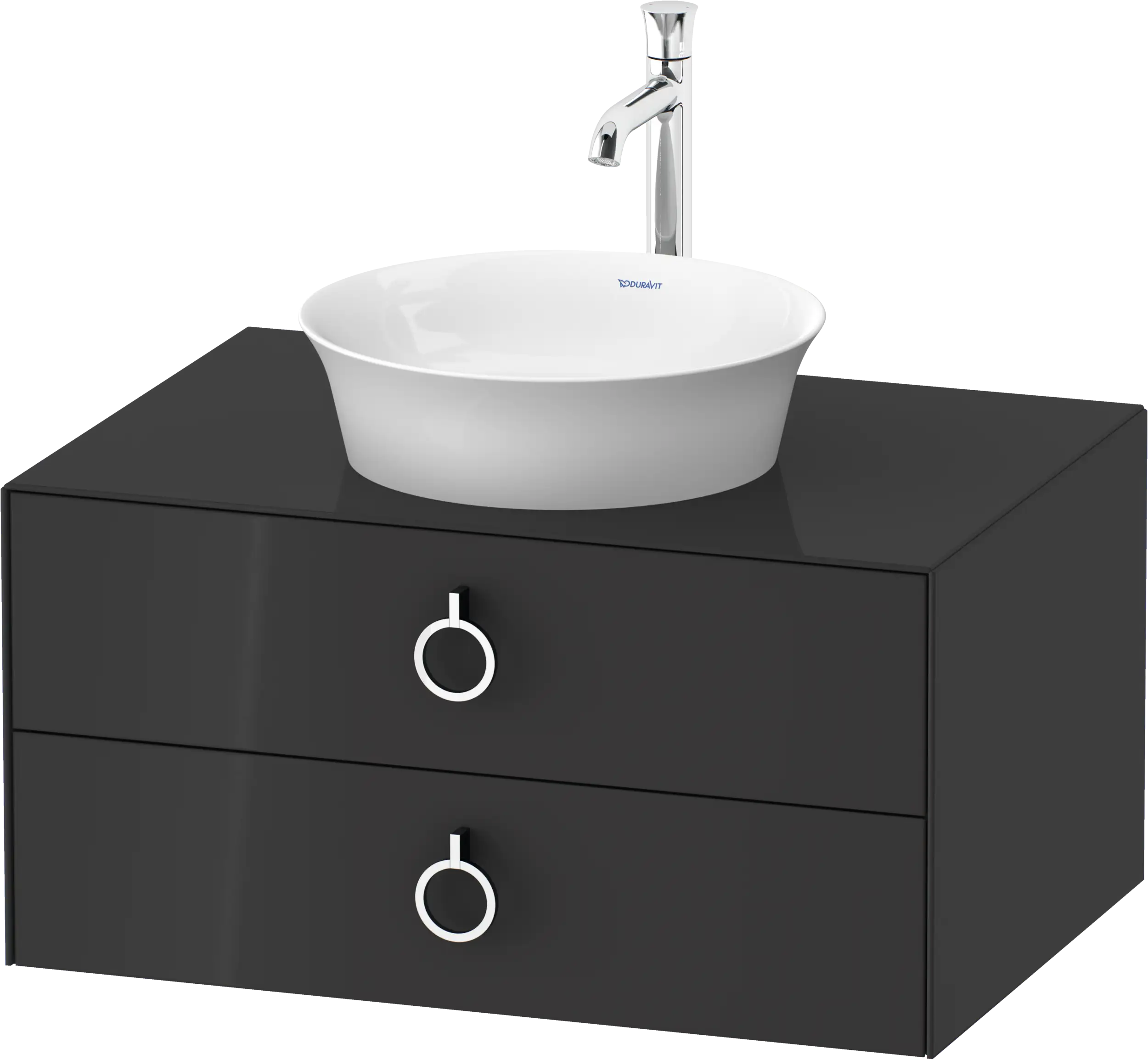 Duravit White Tulip 31 1/2'' Wall Mount Two Drawer Single Vanity Cabinet, Sink Sold Separately