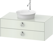 Duravit White Tulip 39 3/8'' Wall Mount Two Drawer Single Vanity Cabinet, Sink Sold Separately